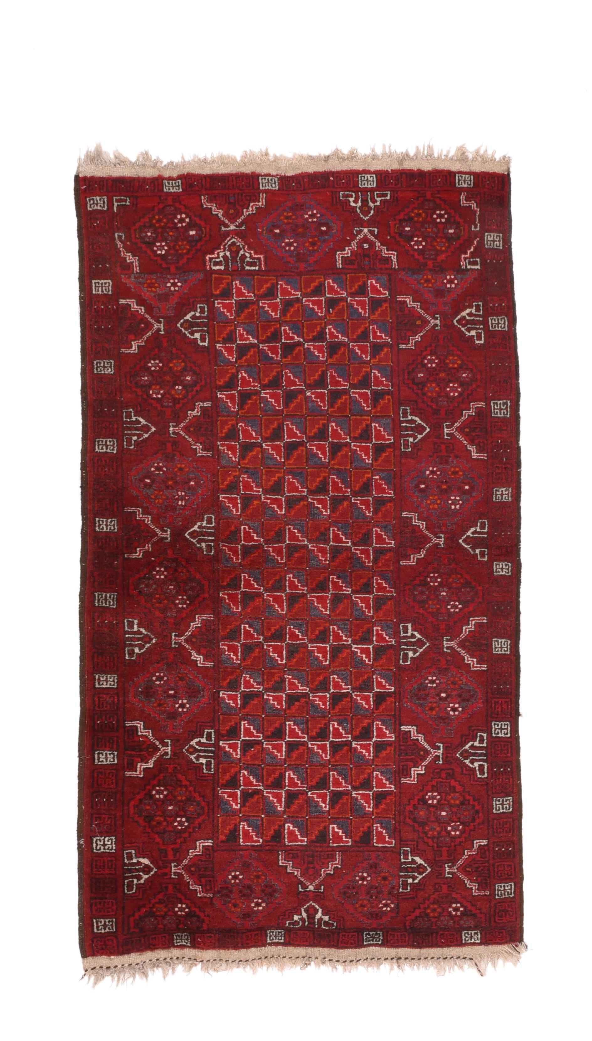 Hand-Knotted Fine Semi Antique Afghan Balouch Rug, Hand Knotted, circa 1930