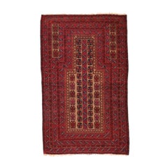 Fine Semi Vintage Afghan Balouch Rug, Hand Knotted, circa 1930