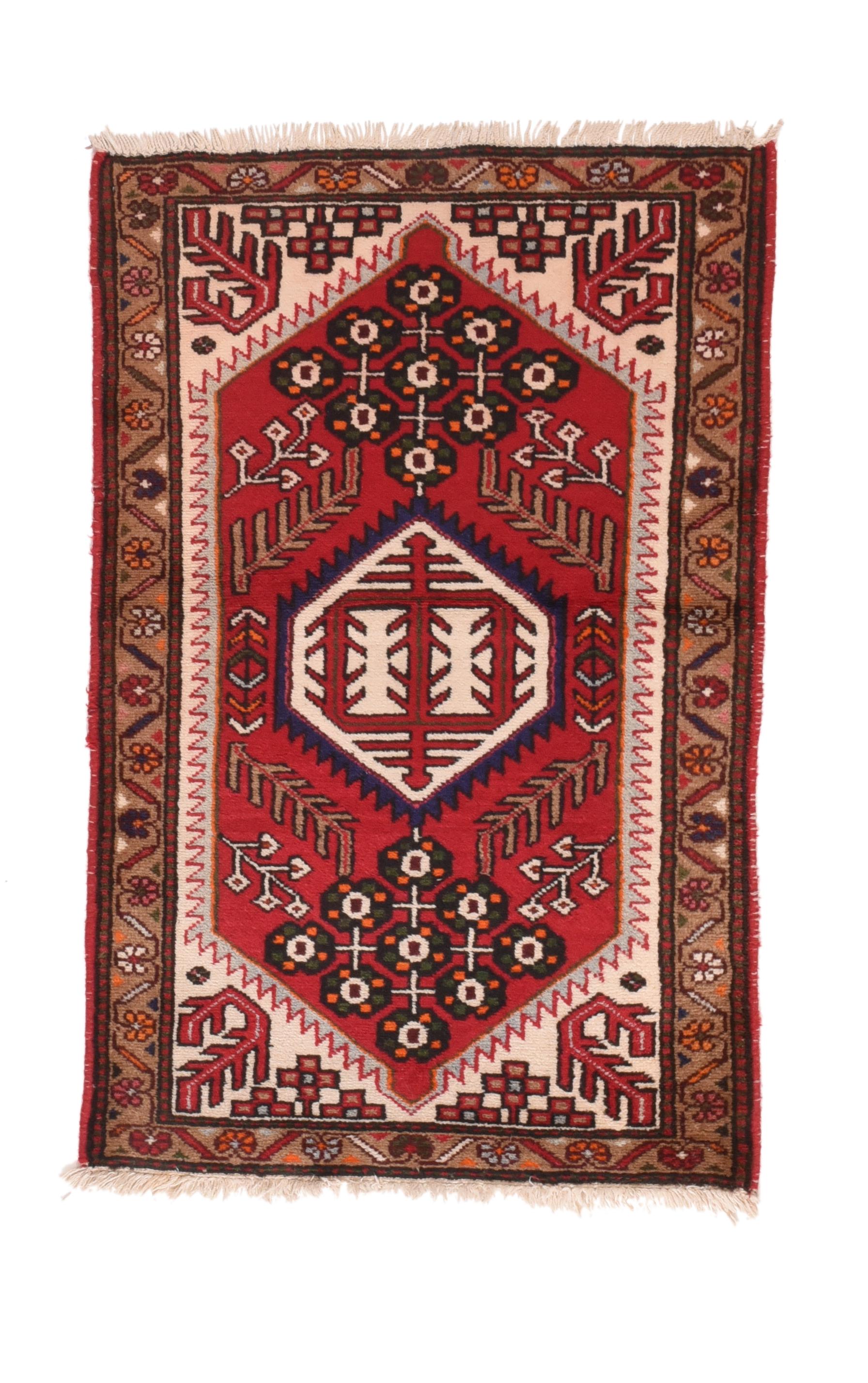 Hand-Knotted Fine Semi Antique Hamedan Persian Rug, Hand Knotted, circa 1950