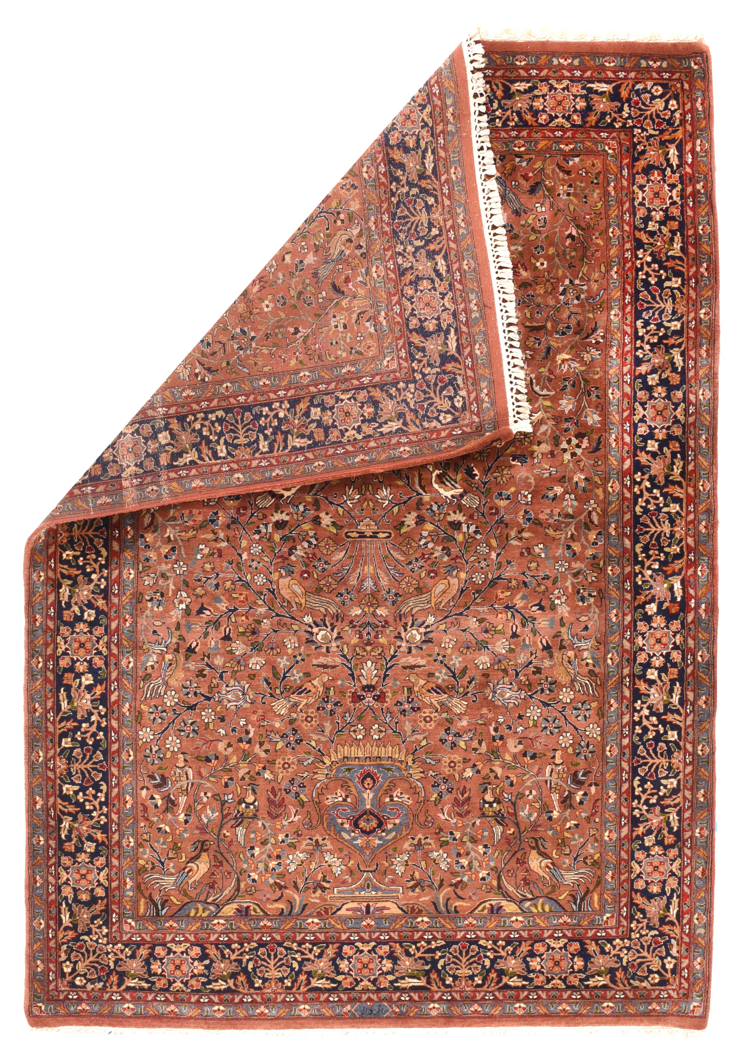 Hand-Knotted Indian Tabriz Rug 5'0