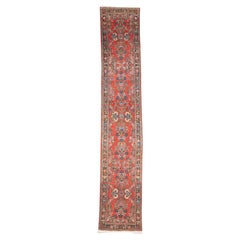 Fina Alfombra Persa Dargezin Larga Semi Antigua 2'7" x 14'0