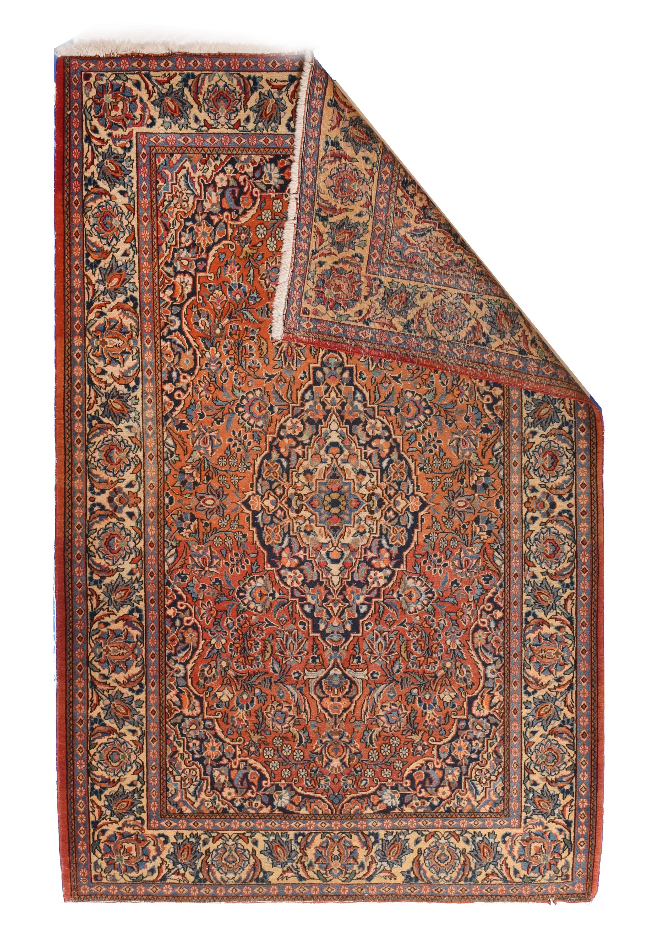 Hand-Knotted Vintage Persian Kashan