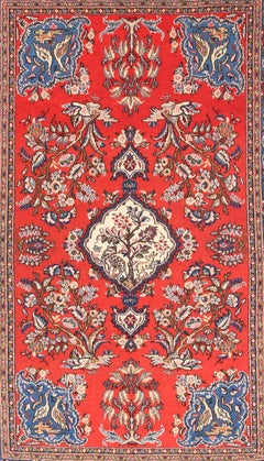 Fine Semi Antique Vintage Qum Persian Rug, Hand Knotted, circa 1930s