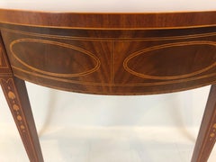 Fine Serpentine Flame Mahogany and Inlaid Console Table by Baker