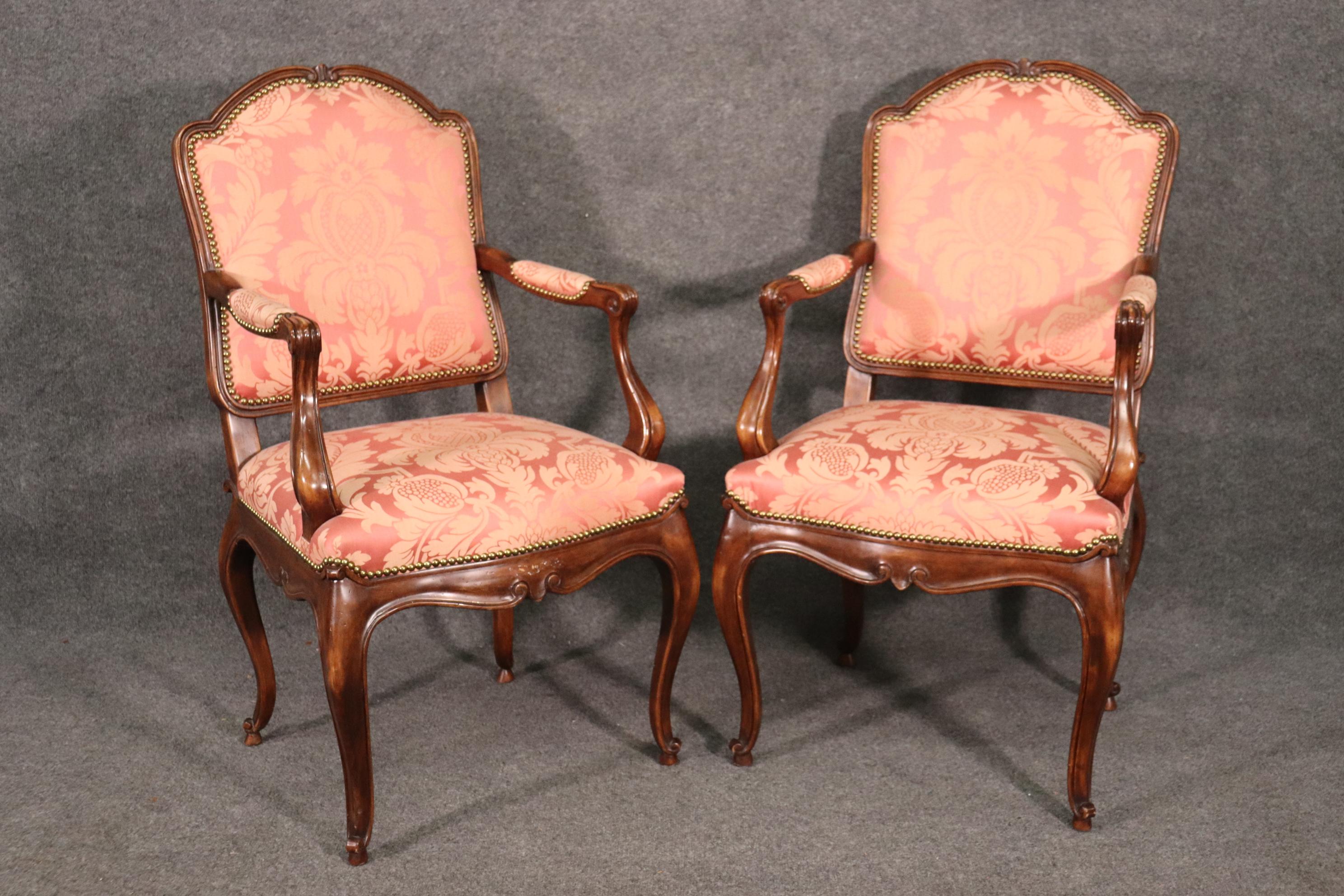 Fine Set 10 French Carved Walnut Louis XV Dining Chairs  8