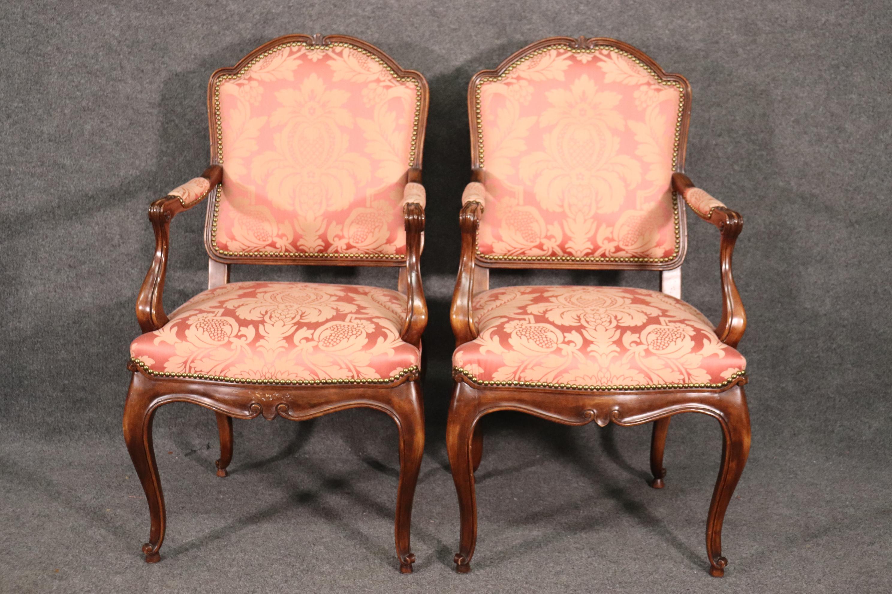 Fine Set 10 French Carved Walnut Louis XV Dining Chairs  9