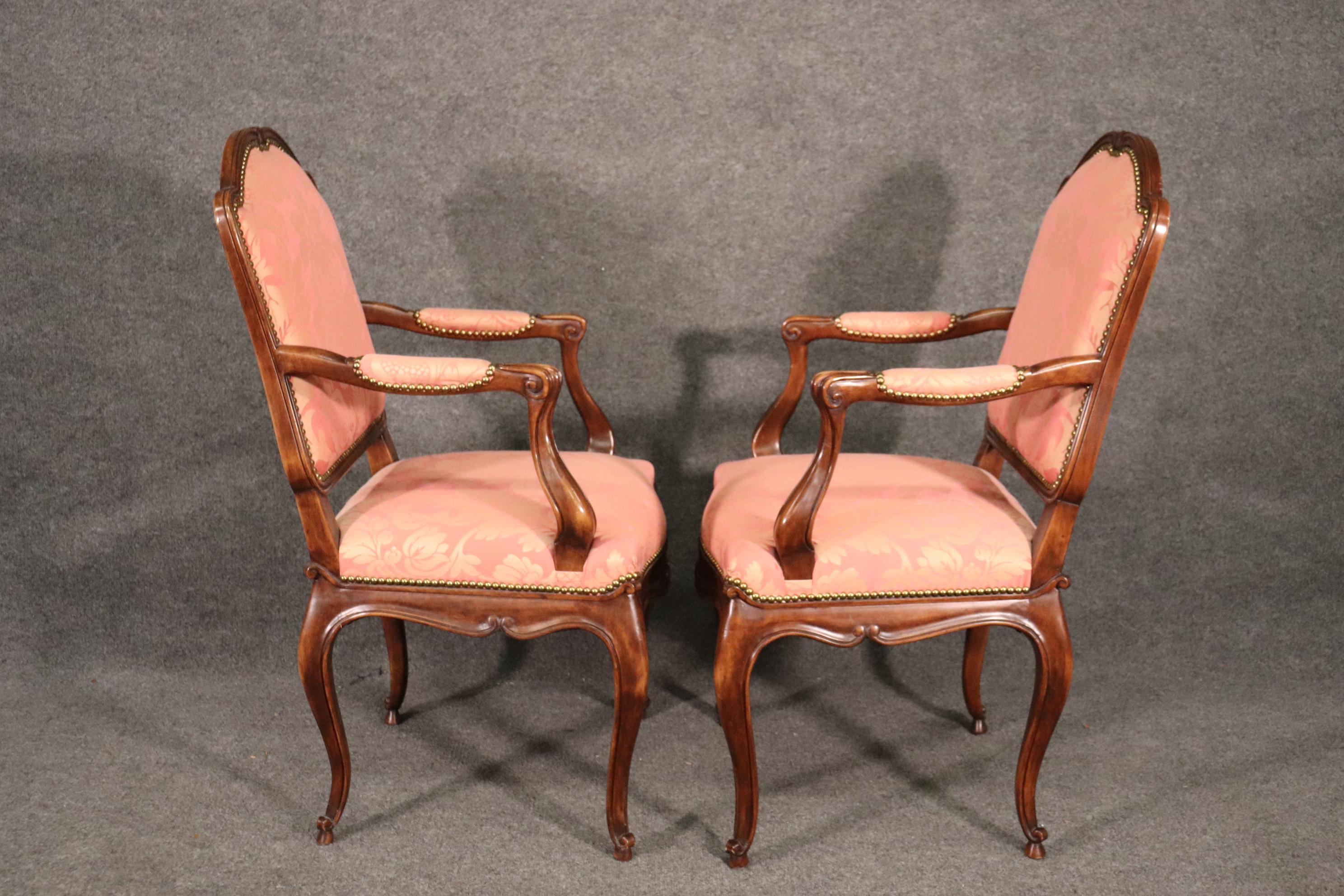 Fine Set 10 French Carved Walnut Louis XV Dining Chairs  10