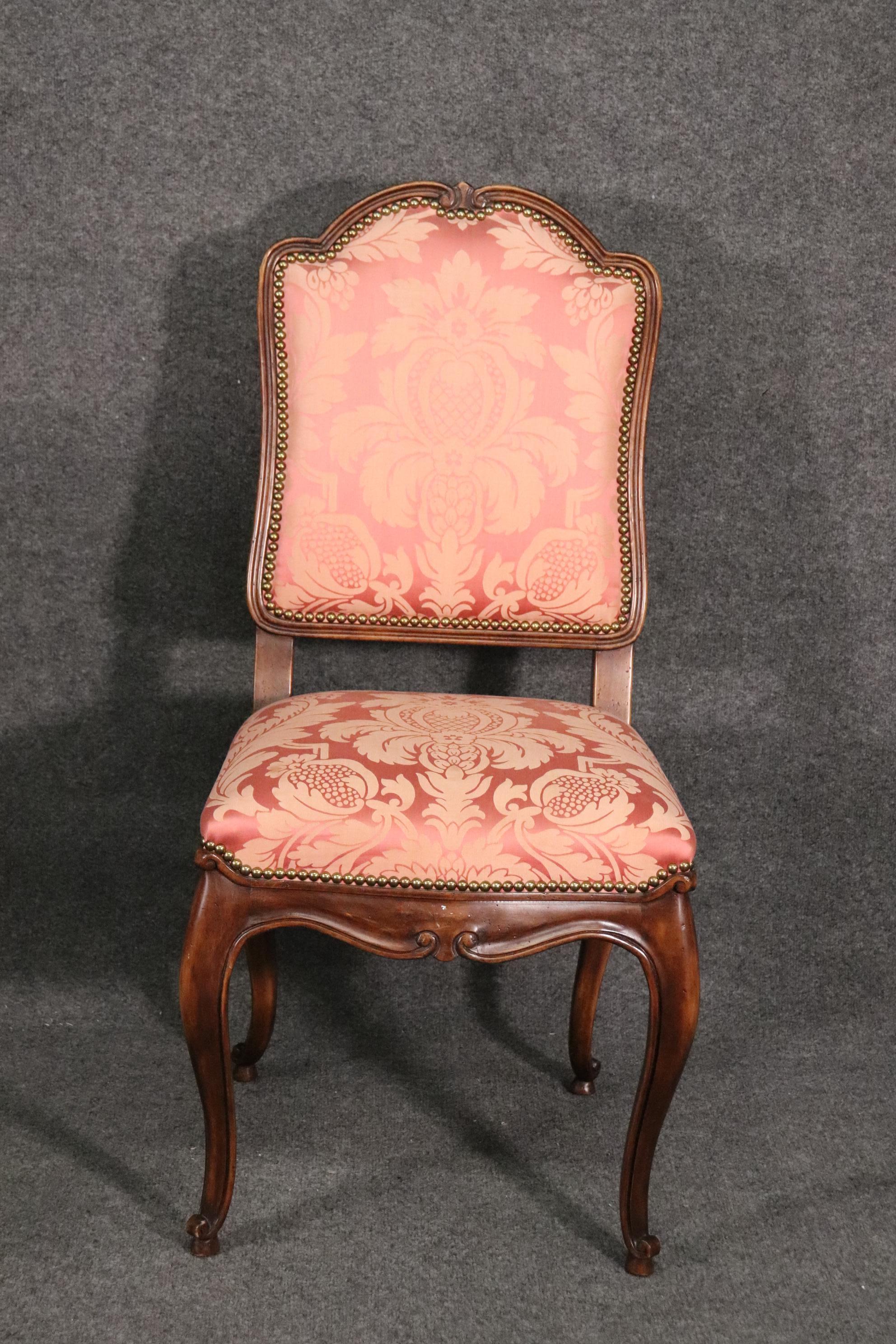 Fine Set 10 French Carved Walnut Louis XV Dining Chairs  In Good Condition In Swedesboro, NJ