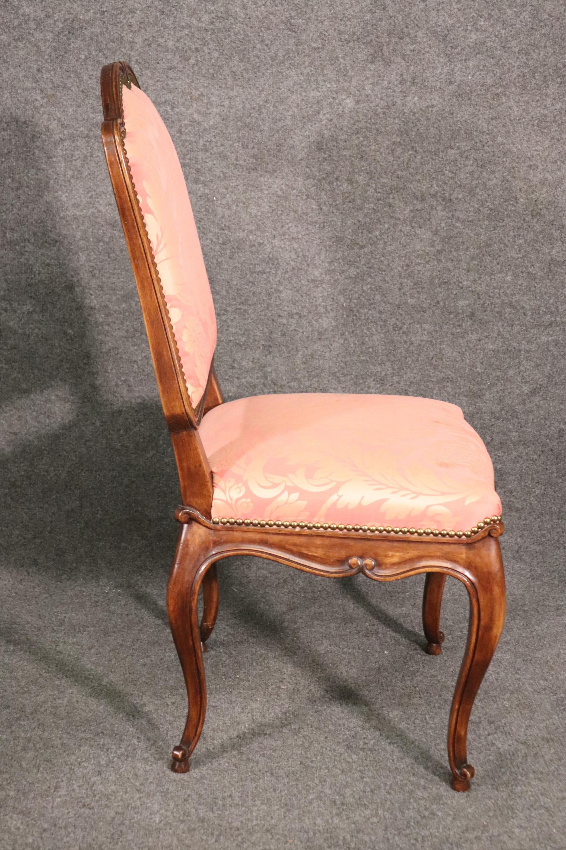 Late 20th Century Fine Set 10 French Carved Walnut Louis XV Dining Chairs 