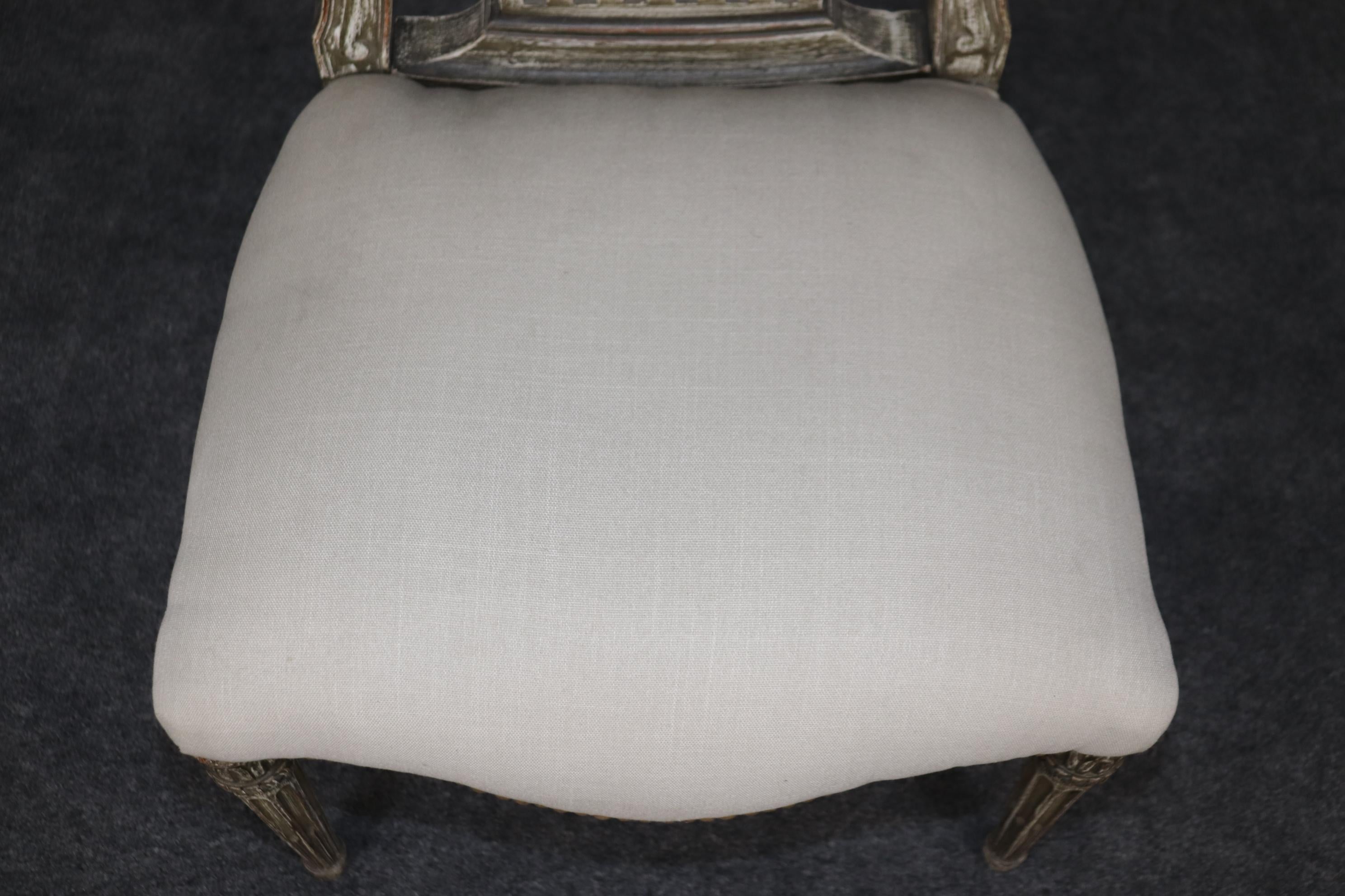 Fine Set 8 Maison Jansen Distressed Paint Decorated Balloon Back Dining Chairs 5