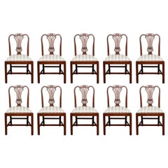 Fine Set of 10 Chippendale Style Mahogany Side Chairs