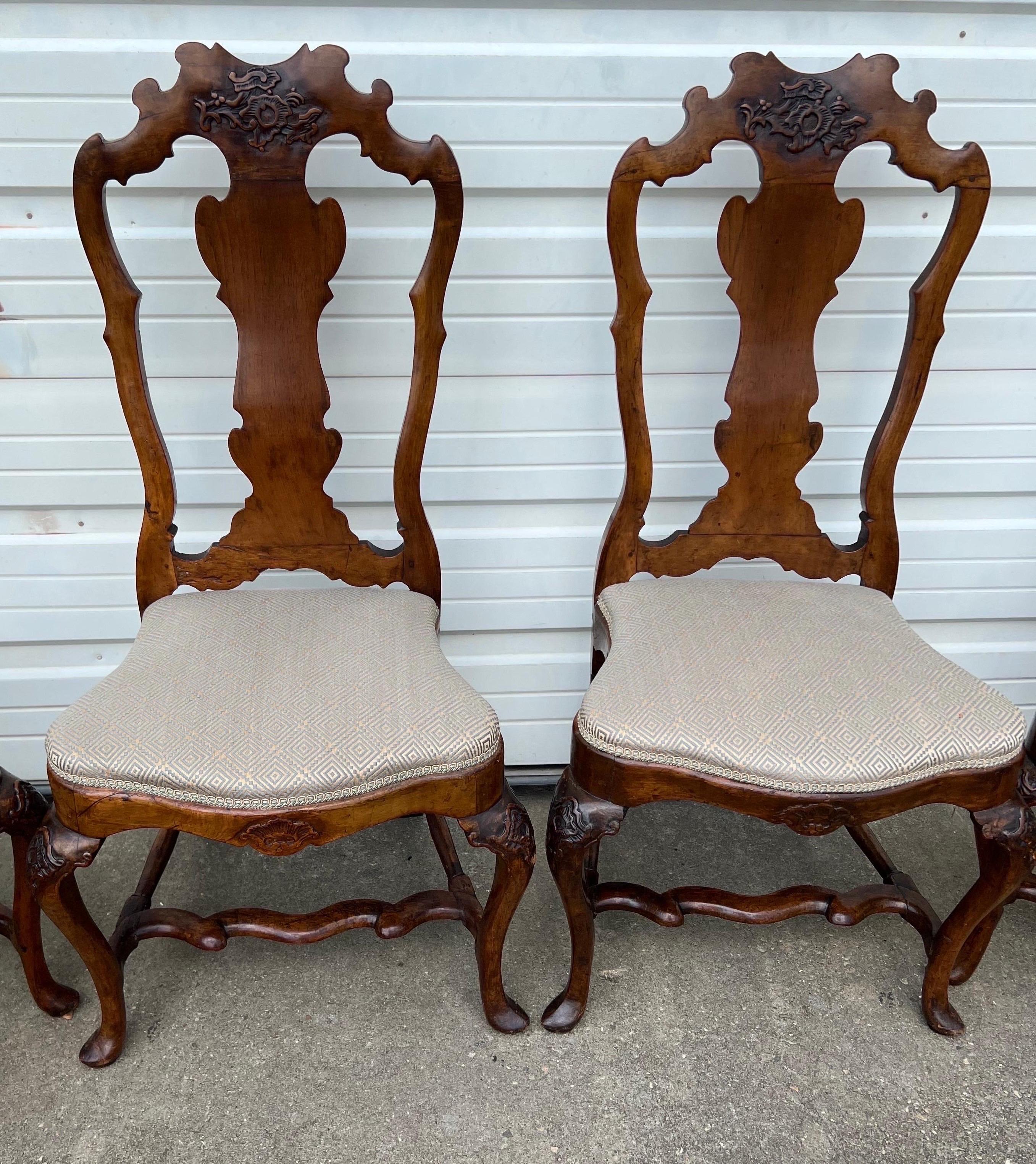 Fine Set of 10 Early 18th Century Italian Dining Chairs For Sale 1