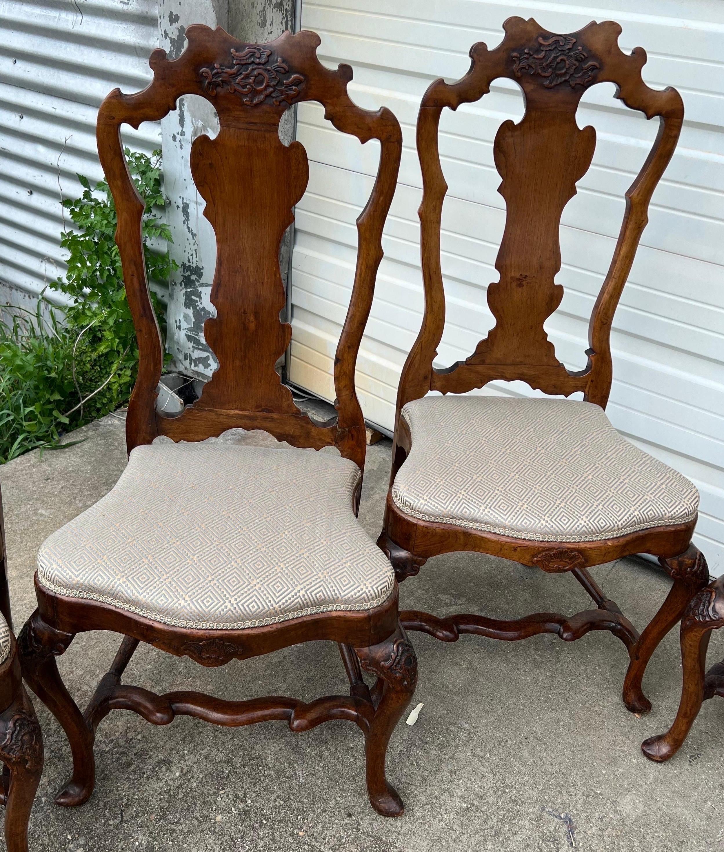 Fine Set of 10 Early 18th Century Italian Dining Chairs For Sale 2