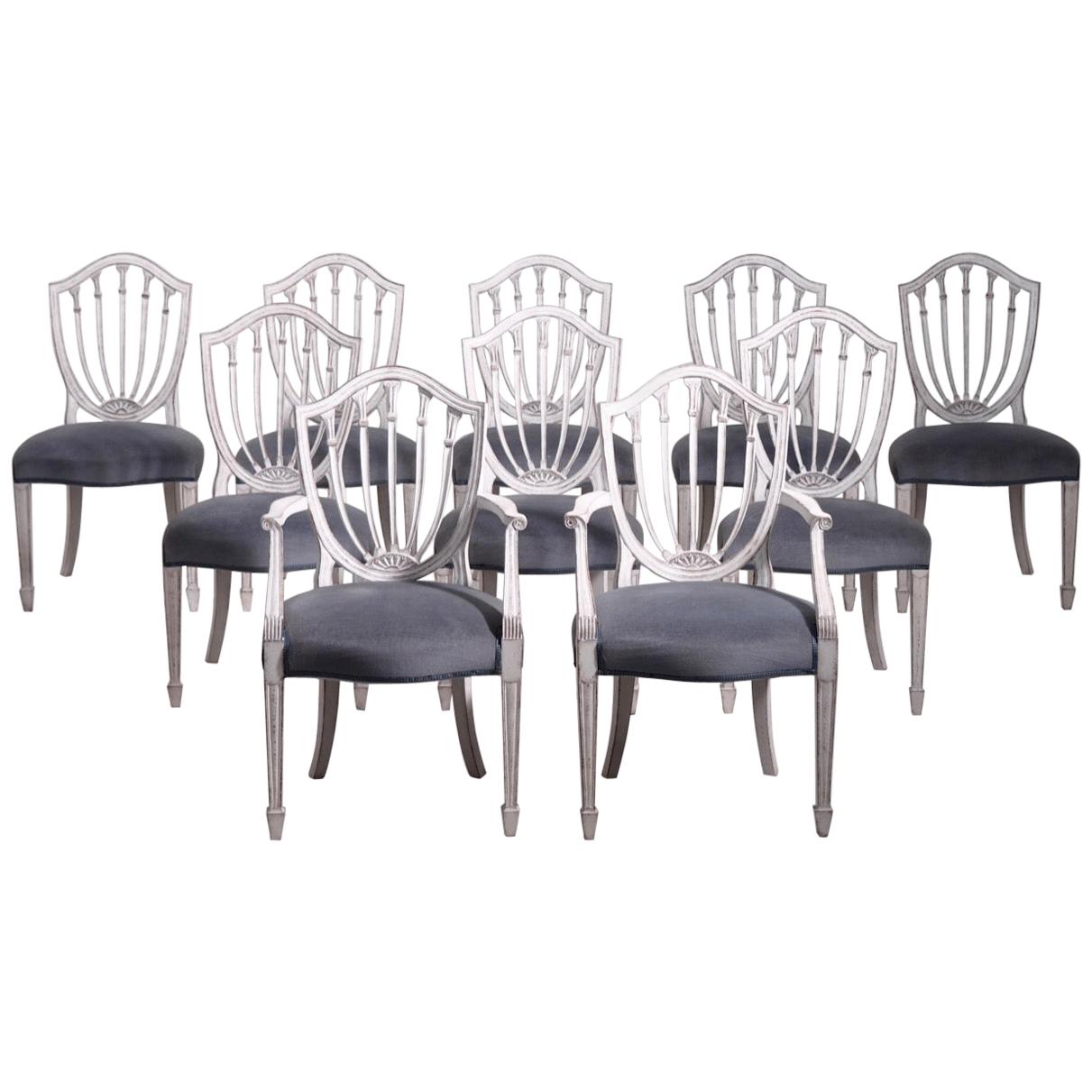 Fine Set of 10 Gustavian Style Chairs