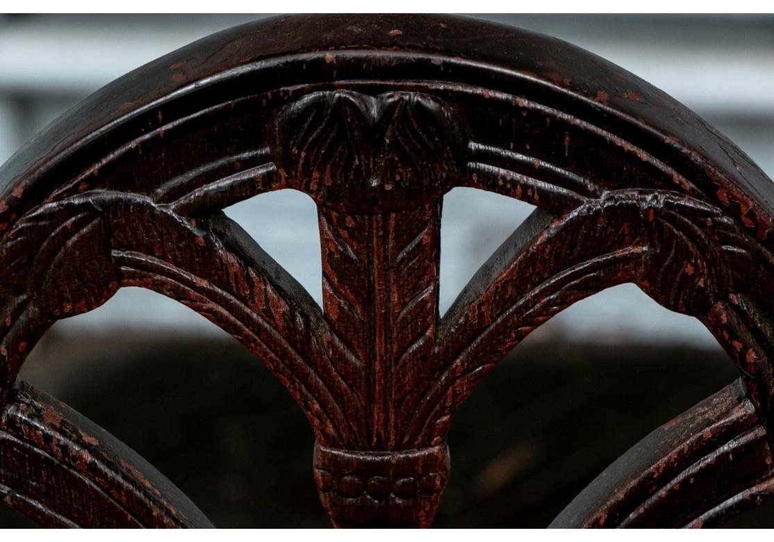 Fine Set of 12 Sheraton Style Mahogany Dining Chairs In Distressed Condition In Bridgeport, CT