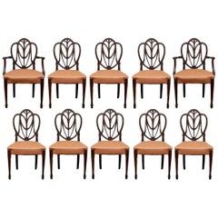 Fine Set of 12 Sheraton Style Mahogany Dining Chairs