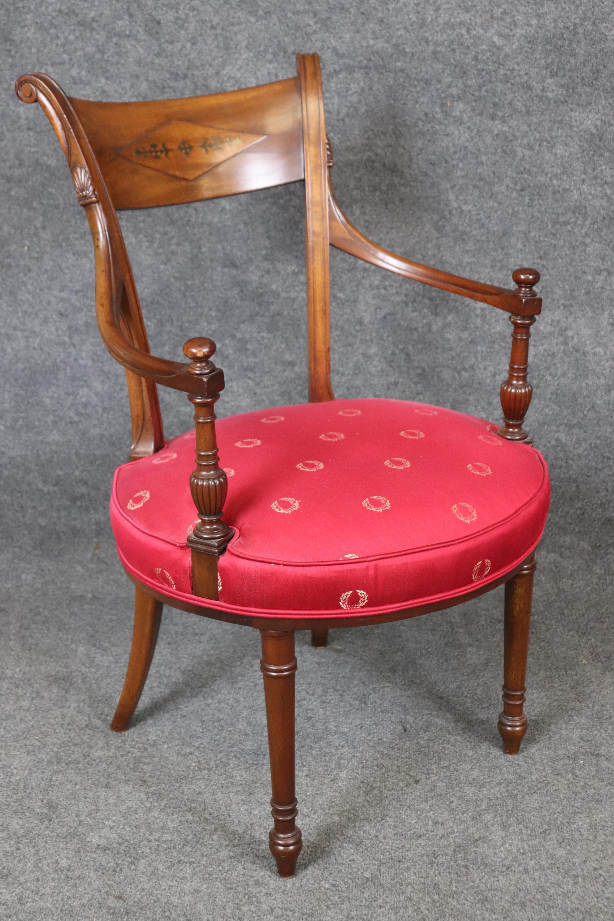 Raffinato set di 12 sedie da pranzo in stile Reggenza francese con intarsi in ottone e palissandro in vendita 2