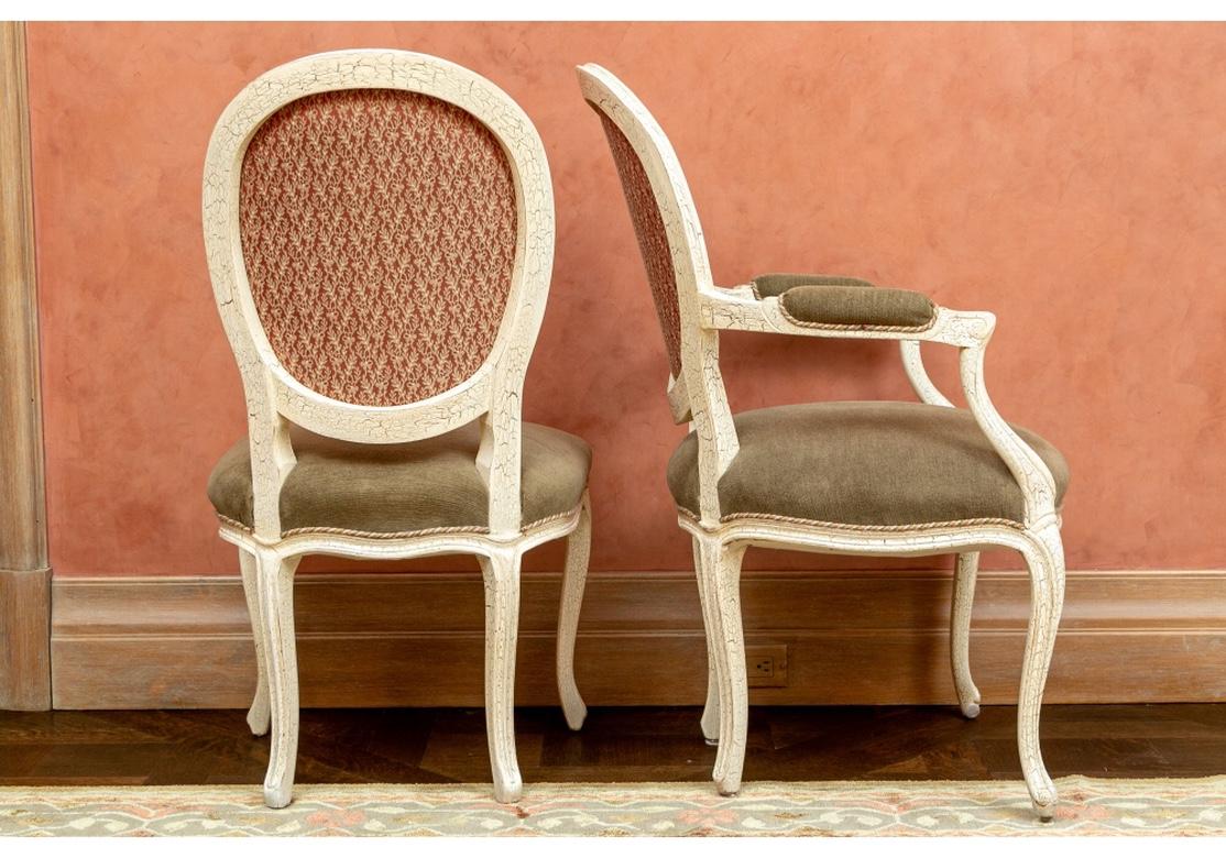Fine Set of 12 Custom French Louis XVI Style Dining Room Chairs For Sale 9