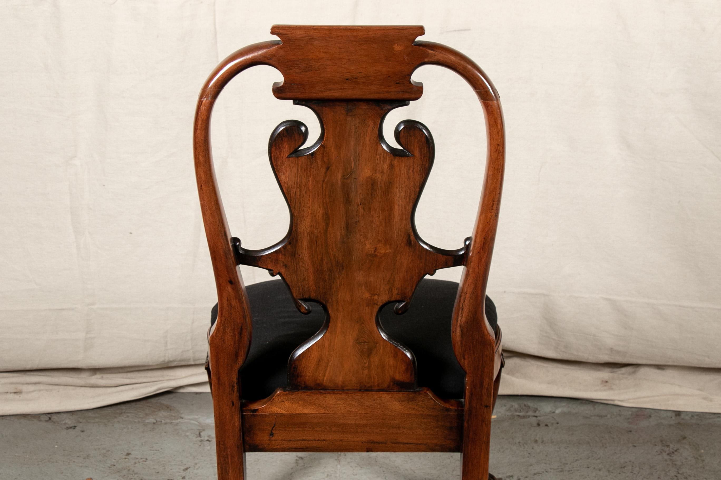 Fine Set of 12 Georgian Style Carved Burled Wood Dining Chairs 4