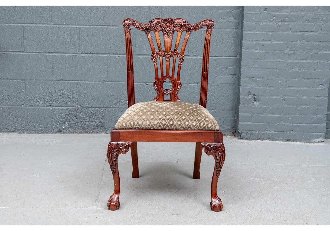 Fine Set of 14 Georgian Style Carved Dining Chairs For Sale 8