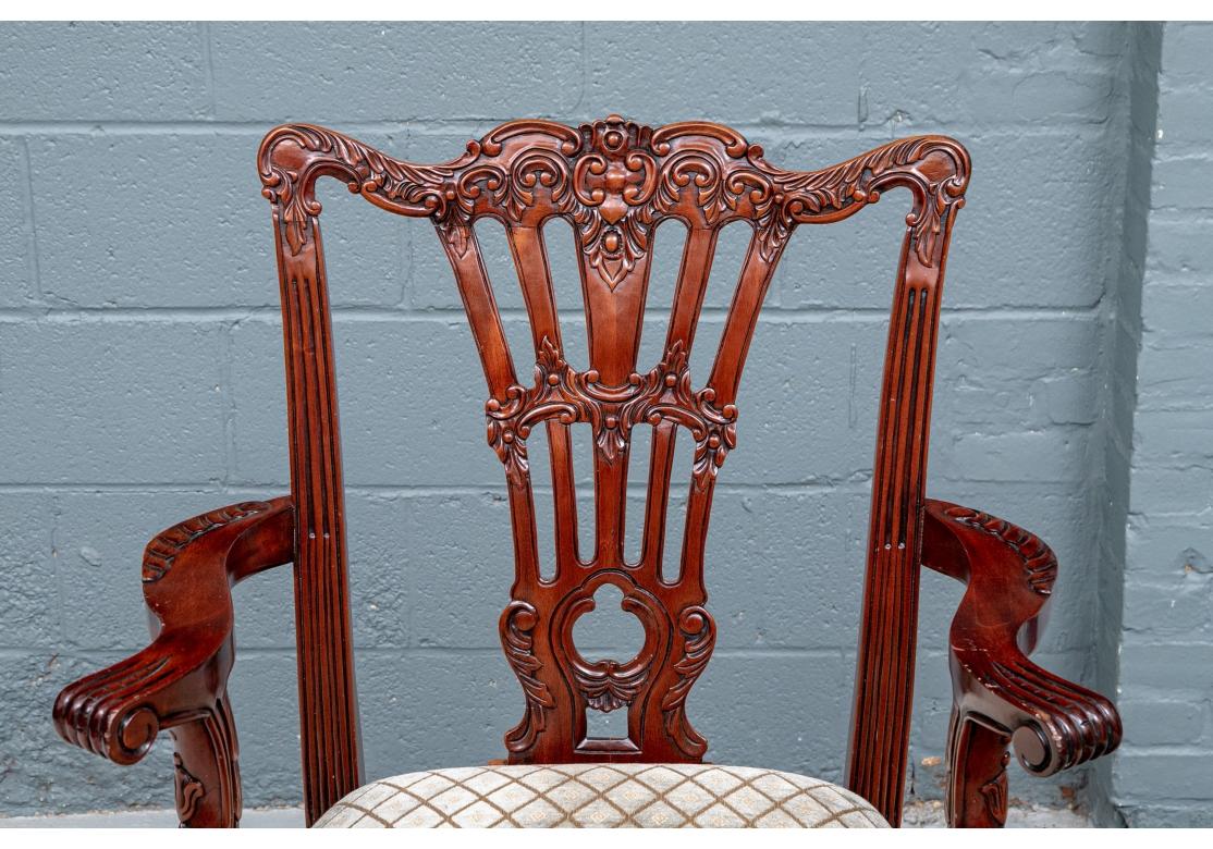 Fine Set of 14 Georgian Style Carved Dining Chairs For Sale 2