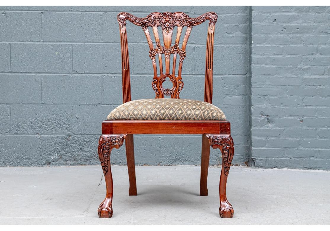 Fine Set of 14 Georgian Style Carved Dining Chairs For Sale 3
