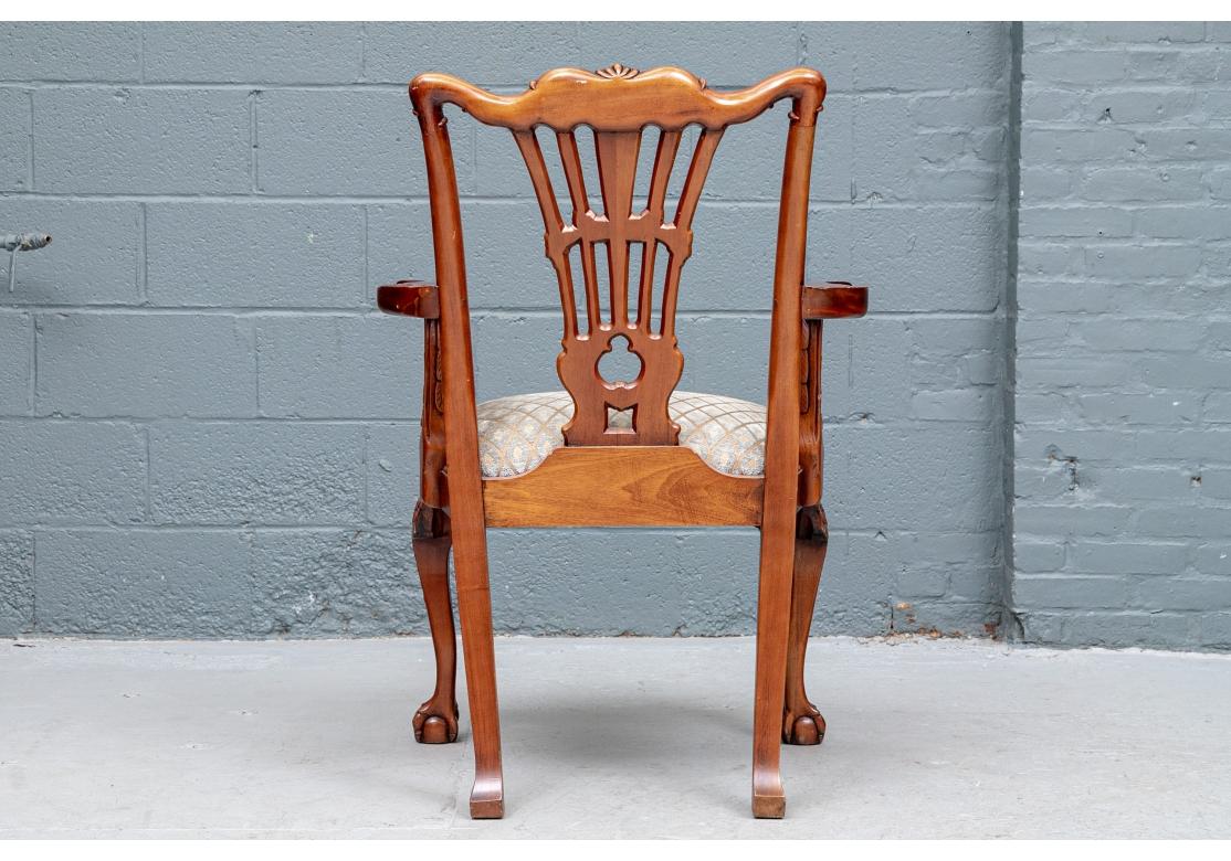 Fine Set of 14 Georgian Style Carved Dining Chairs For Sale 4