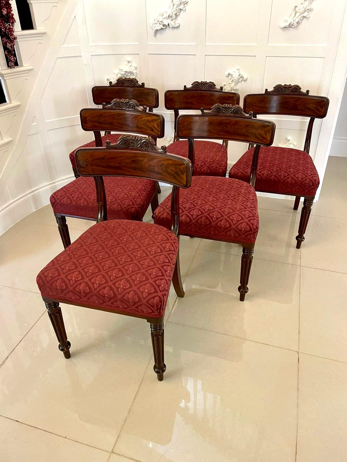 English Fine Set of 6 Antique Regency Quality Mahogany Library Chairs by Gillows  For Sale