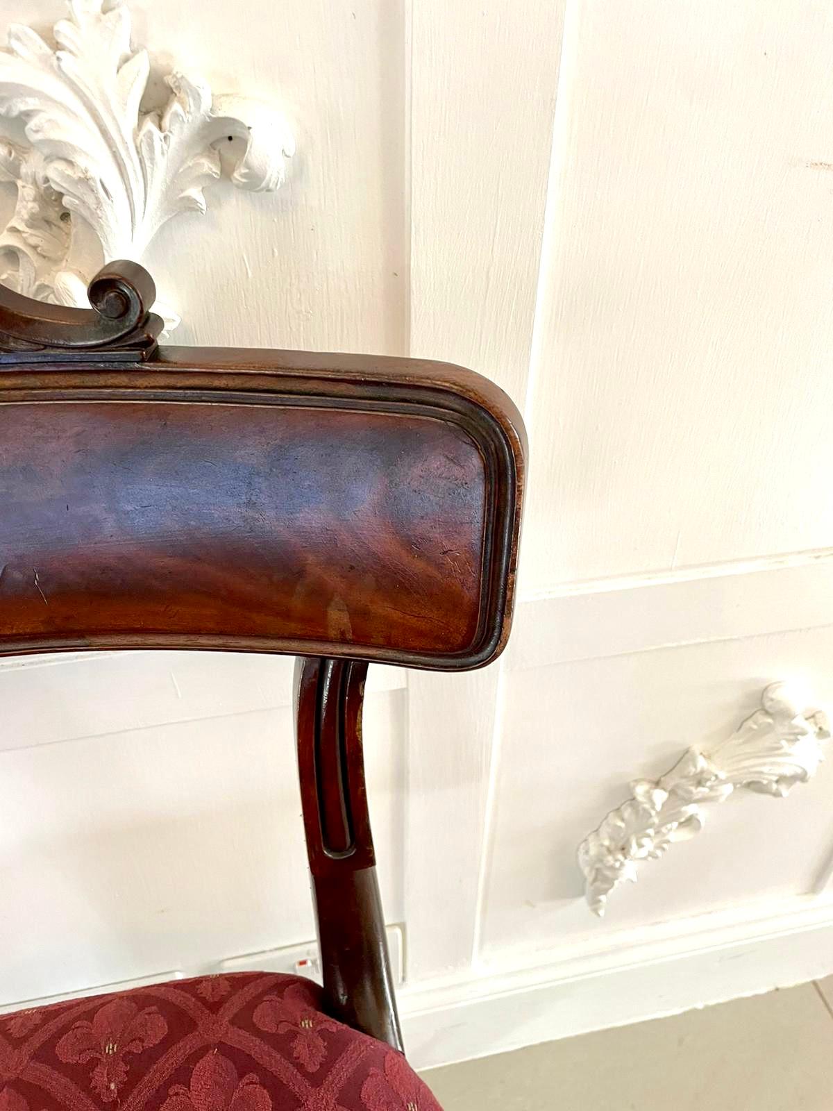 Fine Set of 6 Antique Regency Quality Mahogany Library Chairs By Gillows For Sale 1