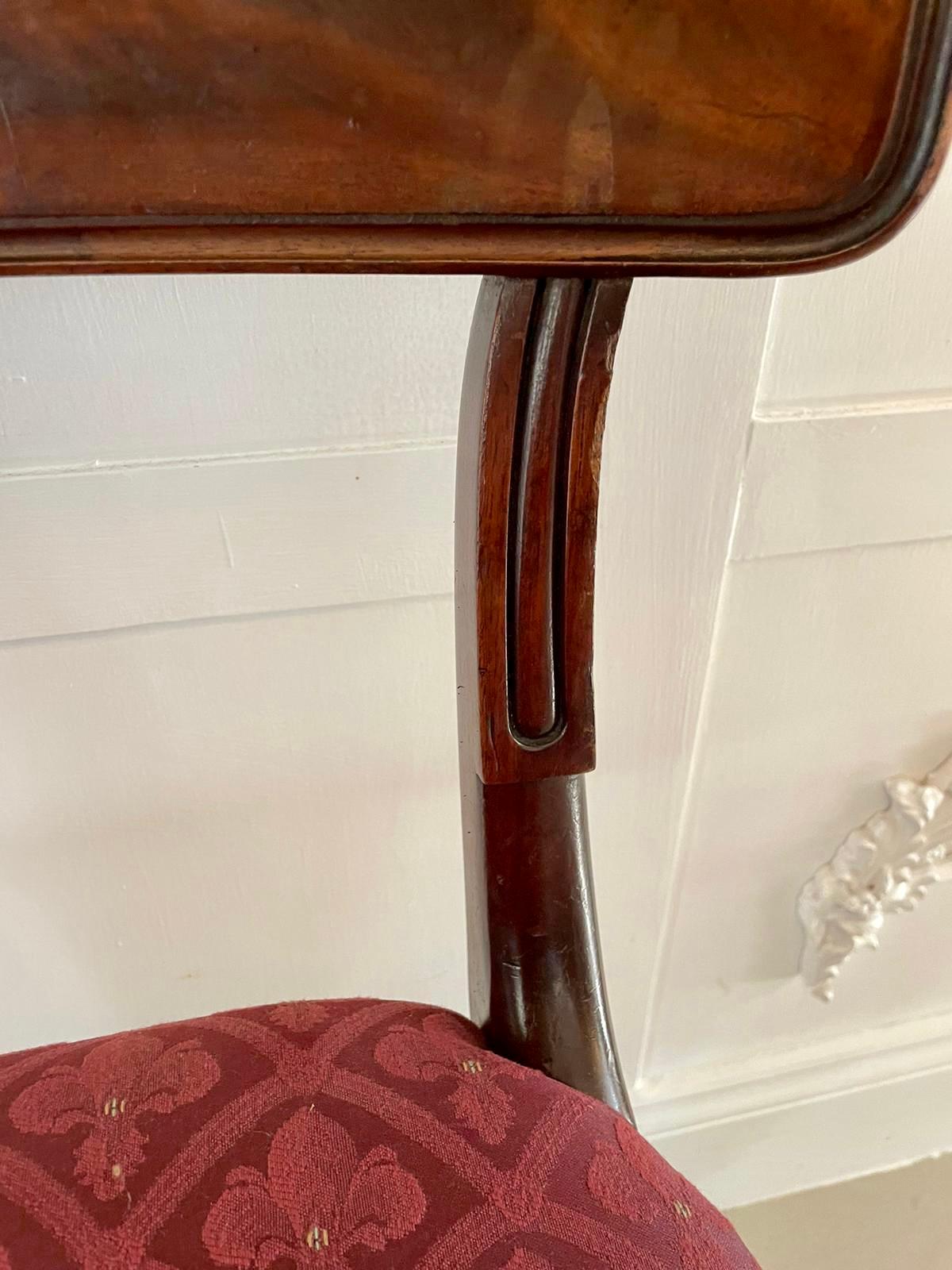Fine Set of 6 Antique Regency Quality Mahogany Library Chairs By Gillows For Sale 3
