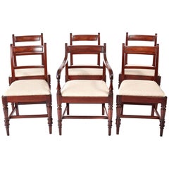 Fine Set of 6 George III Antique Mahogany Dining Chairs