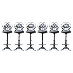 Fine Set of 6 Retro Kessler Cast Aluminum Swivel Bar Stools