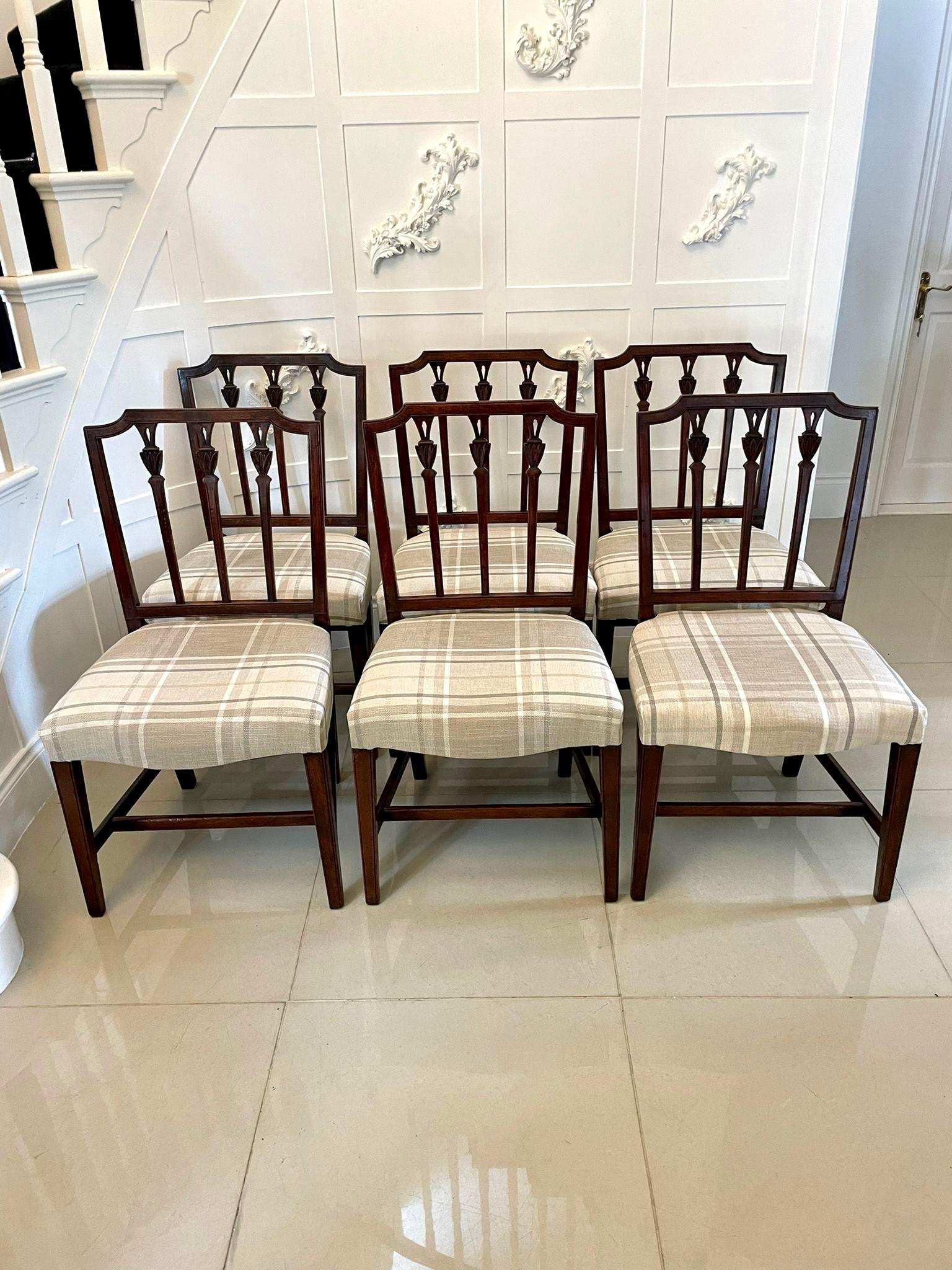 Fine Set of 8 Antique George III Mahogany Dining Chairs For Sale 6