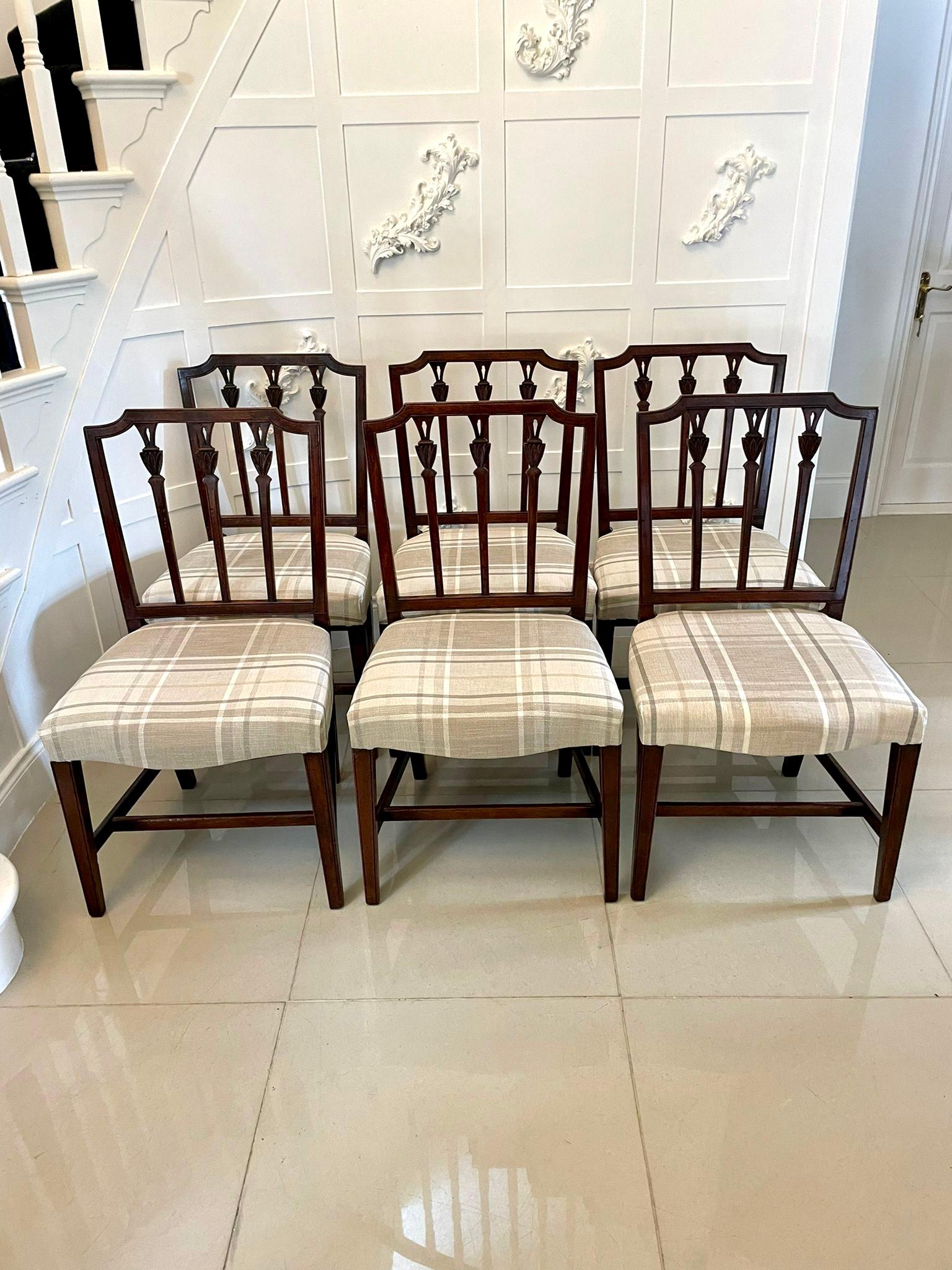 British Fine Set of 8 Antique George III Mahogany Dining Chairs For Sale