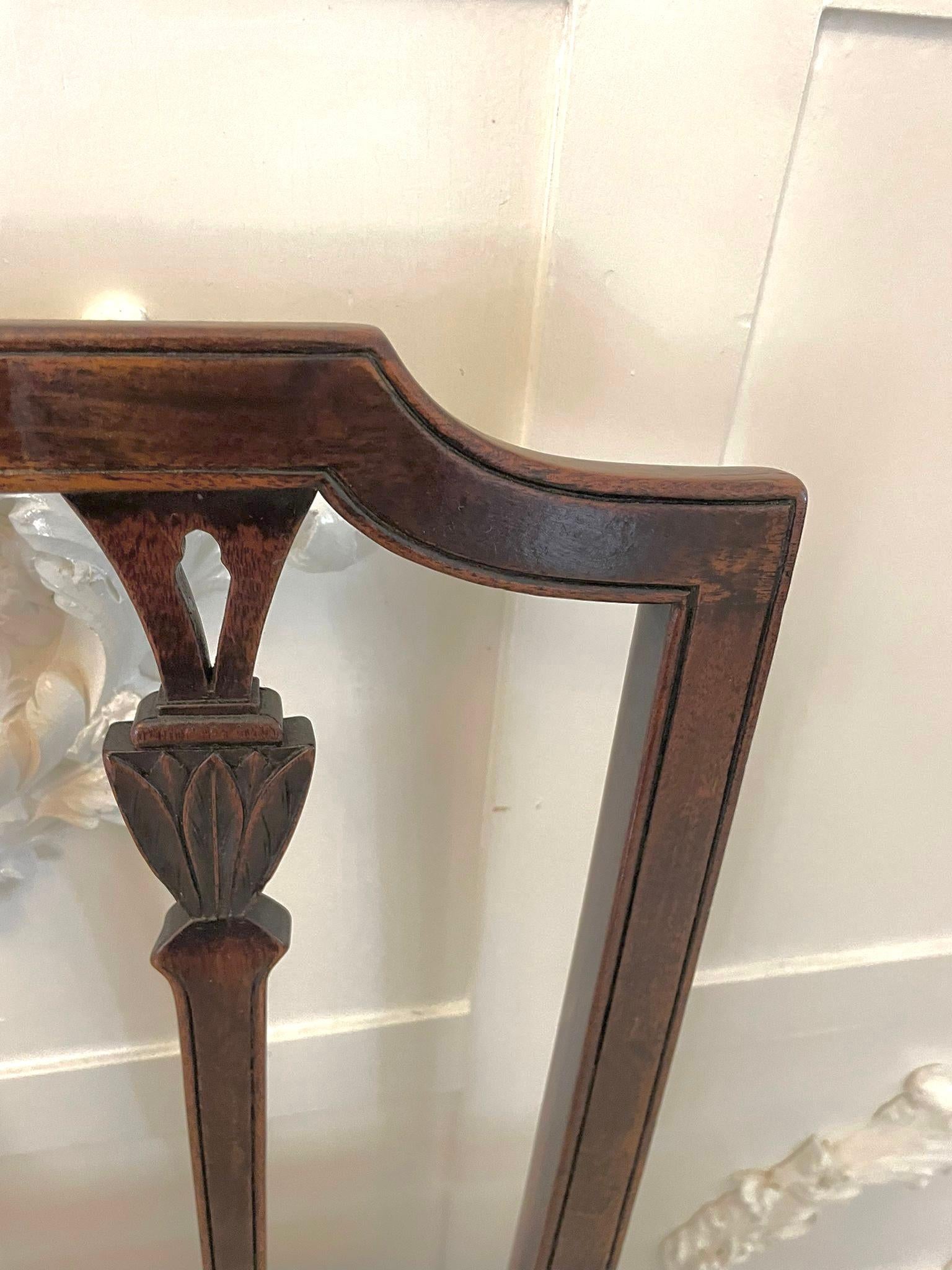 Fine Set of 8 Antique George III Mahogany Dining Chairs For Sale 1