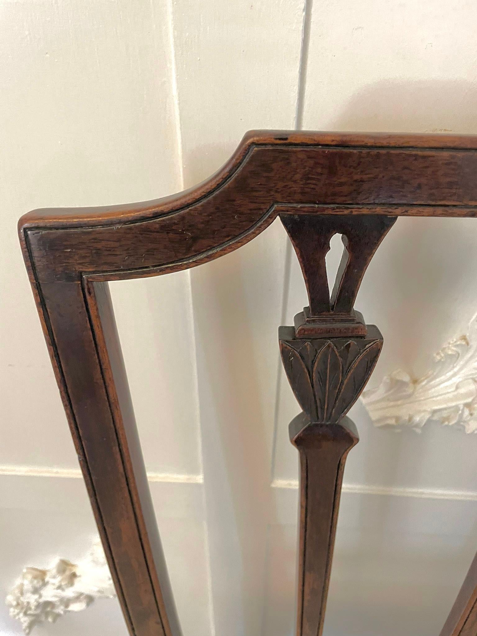 Fine Set of 8 Antique George III Mahogany Dining Chairs For Sale 2