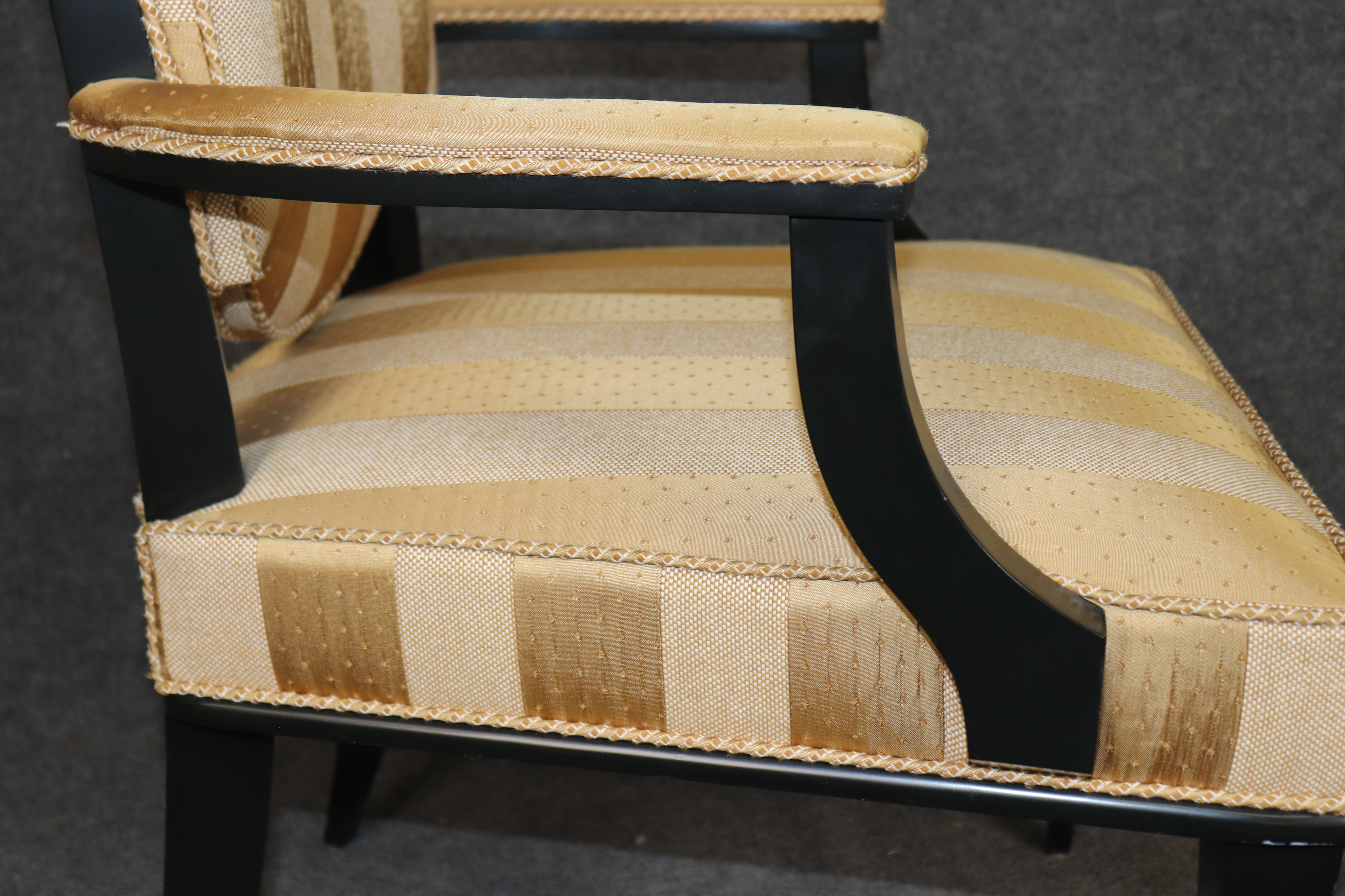 Feine Satz von 8 Art Deco Style Schwarz Ebonized Upholstering Esszimmerstühle im Angebot 5