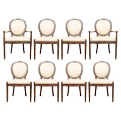 Fine Set Of 8 Baker Milling Road Dining Chairs In Louis Philippe Style