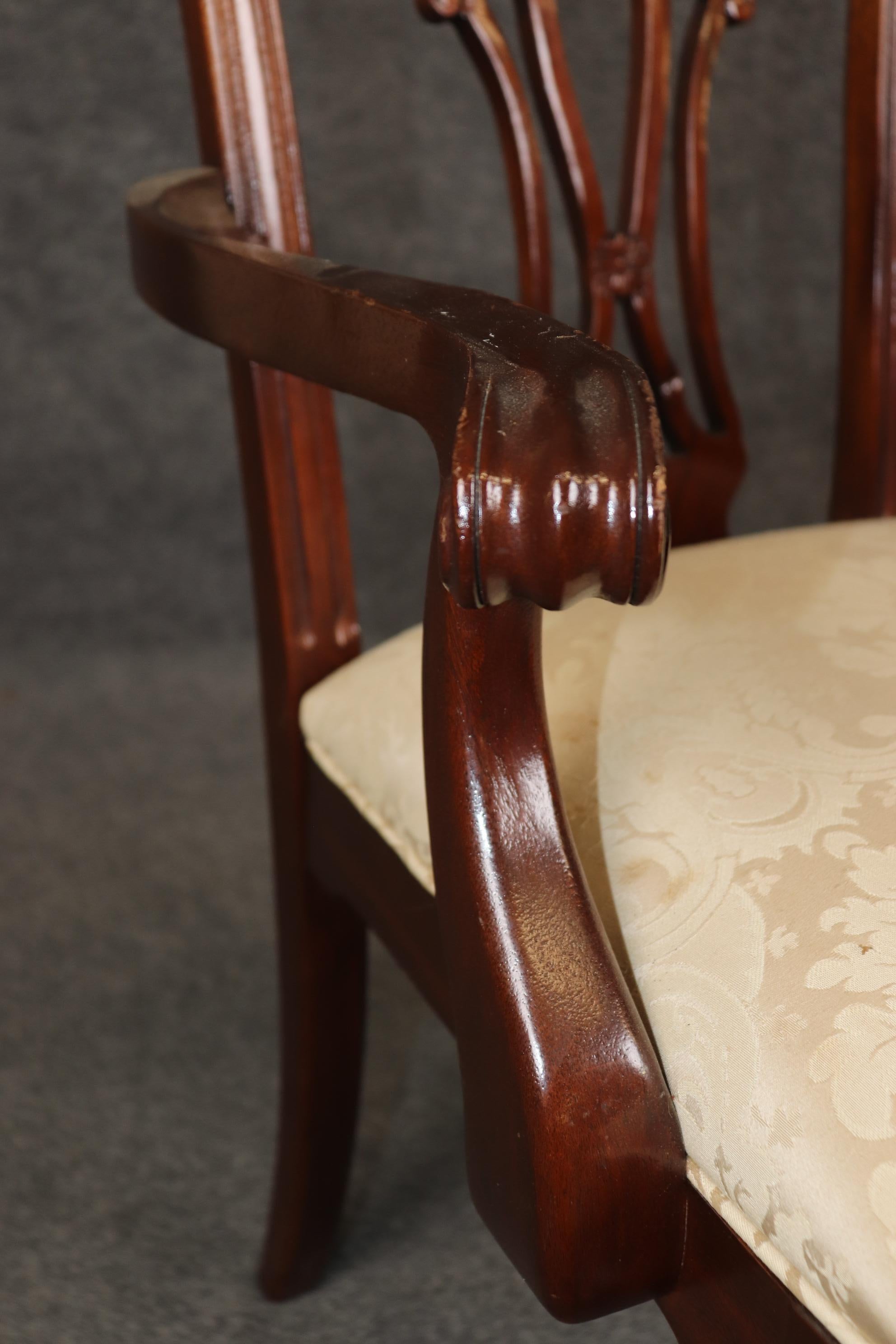 Fine Set of 8 Chippendale Style Ball and Claw Dining Chairs For Sale 4
