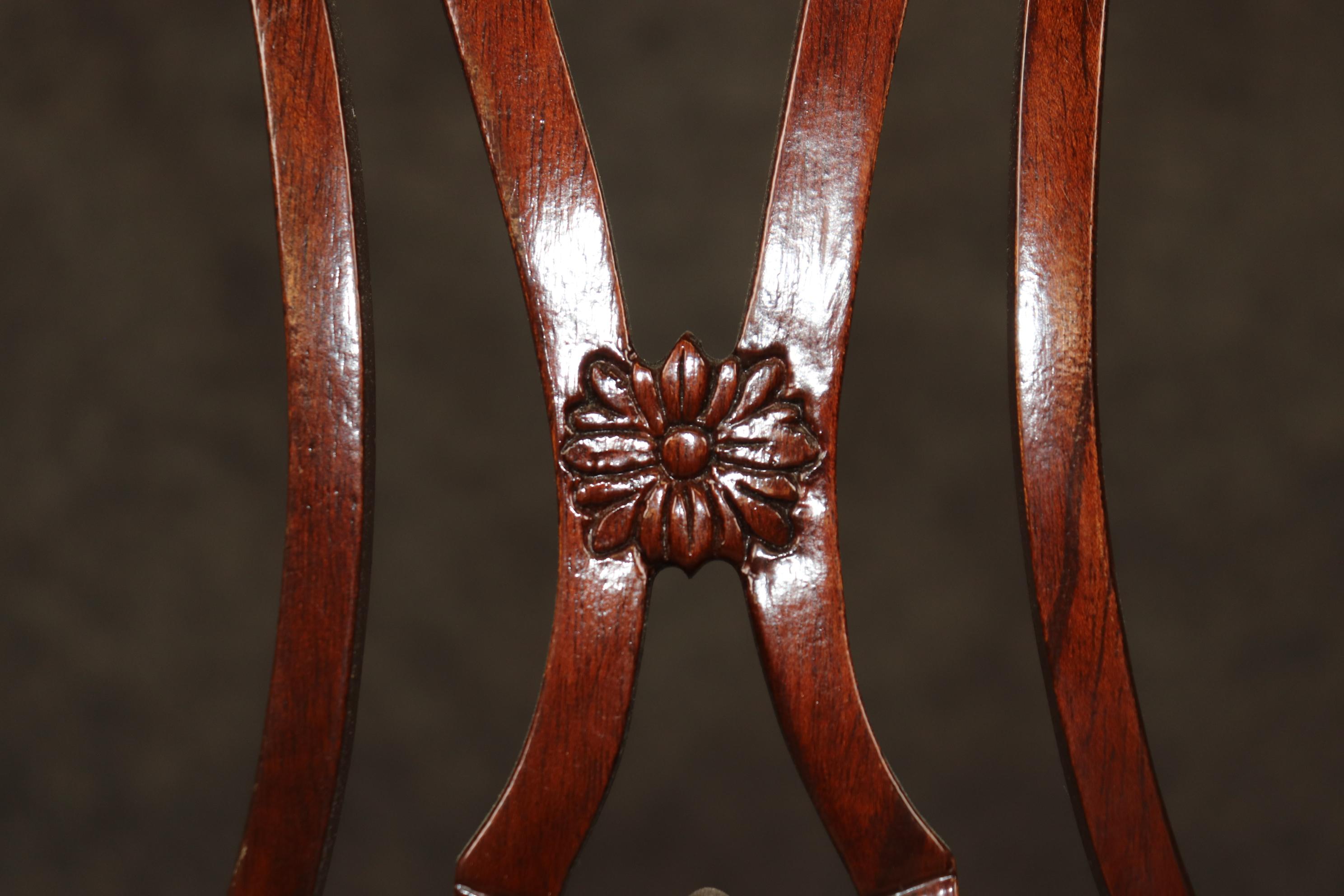 Fine Set of 8 Chippendale Style Ball and Claw Dining Chairs For Sale 7