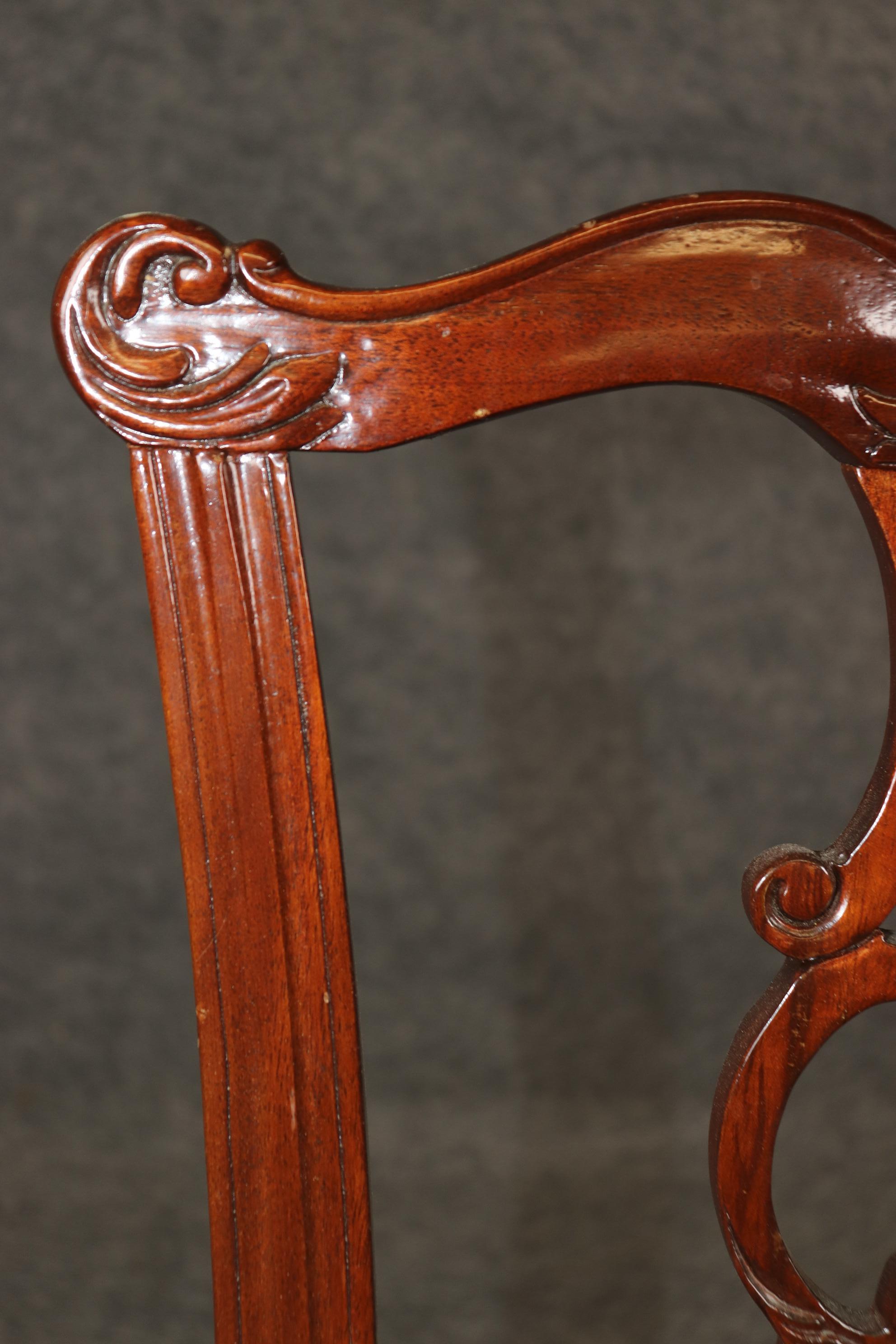 Fine Set of 8 Chippendale Style Ball and Claw Dining Chairs For Sale 8