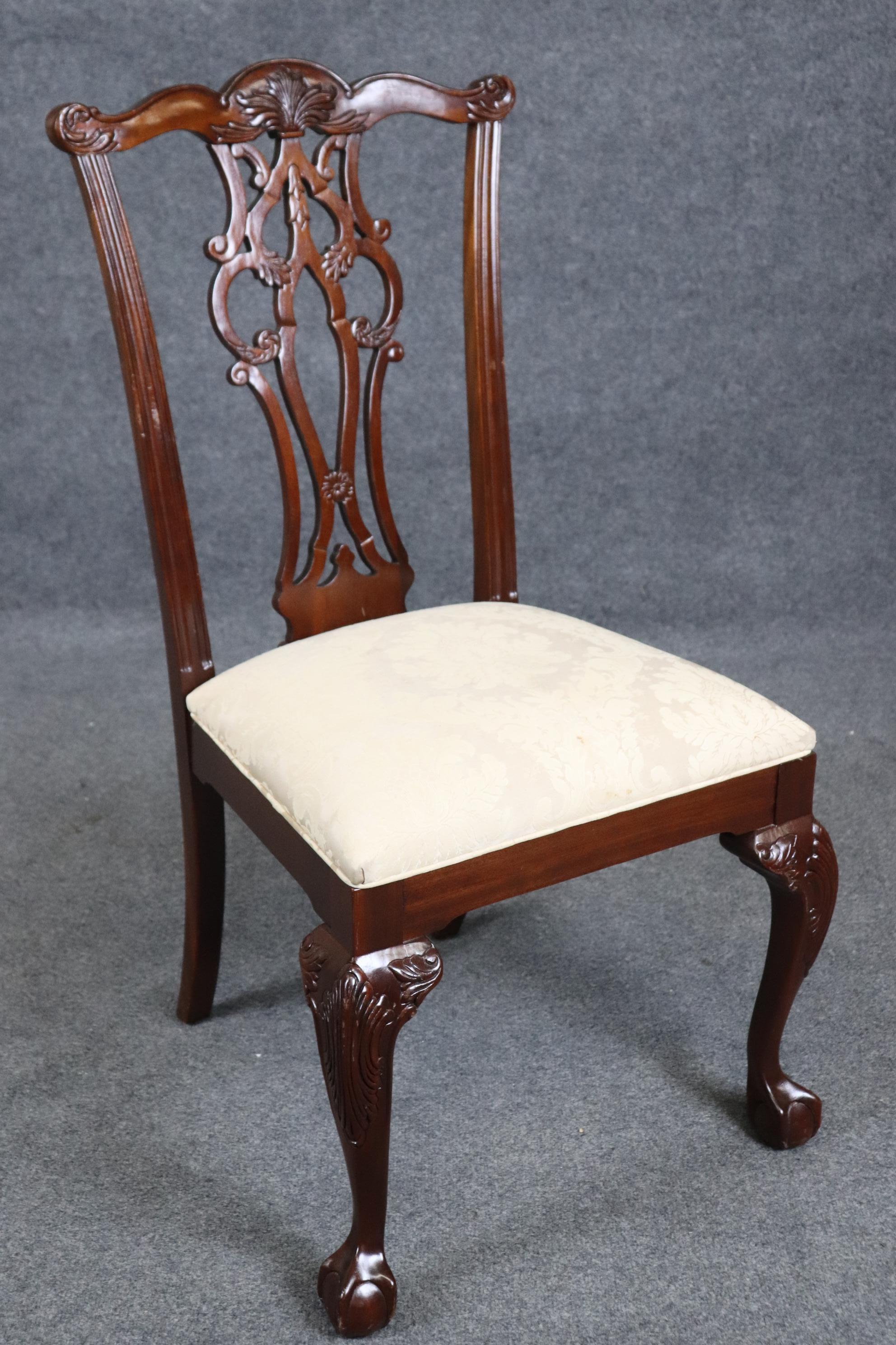Unknown Fine Set of 8 Chippendale Style Ball and Claw Dining Chairs For Sale