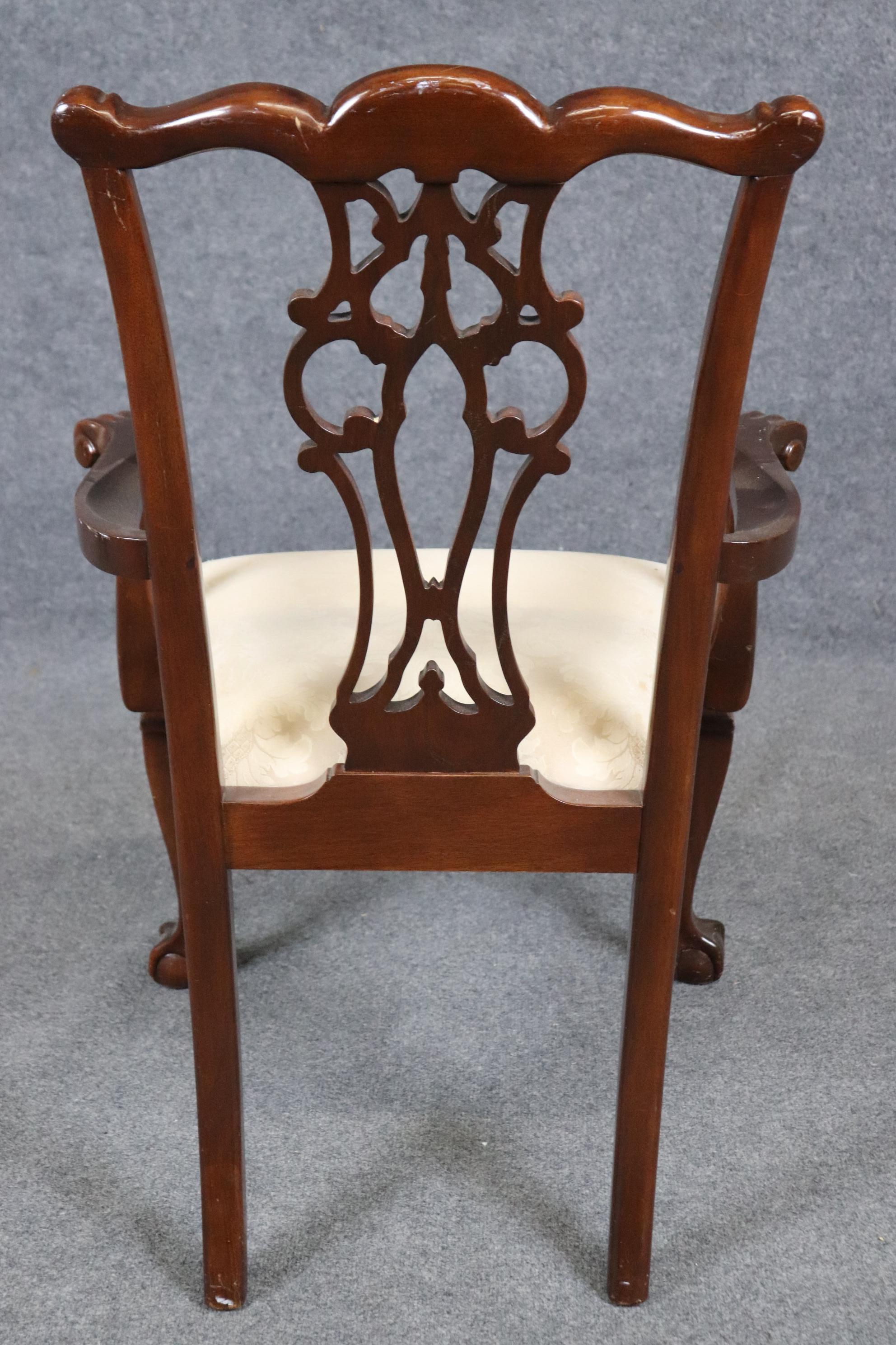 Fine Set of 8 Chippendale Style Ball and Claw Dining Chairs For Sale 2