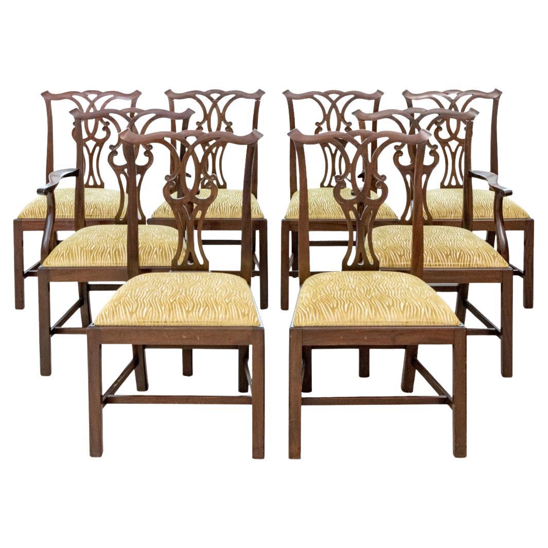Fine Set Of 8 Chippendale Style Dining Chairs