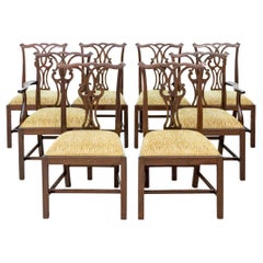 Used Fine Set Of 8 Chippendale Style Dining Chairs