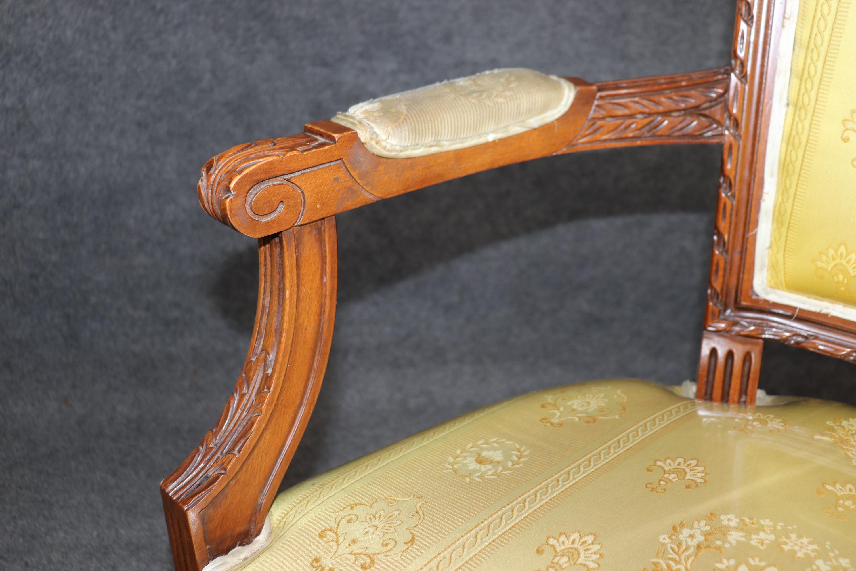 Fine Set of 8 Early 1900s Era French Louis XVI Style Walnut Dining Chairs For Sale 8
