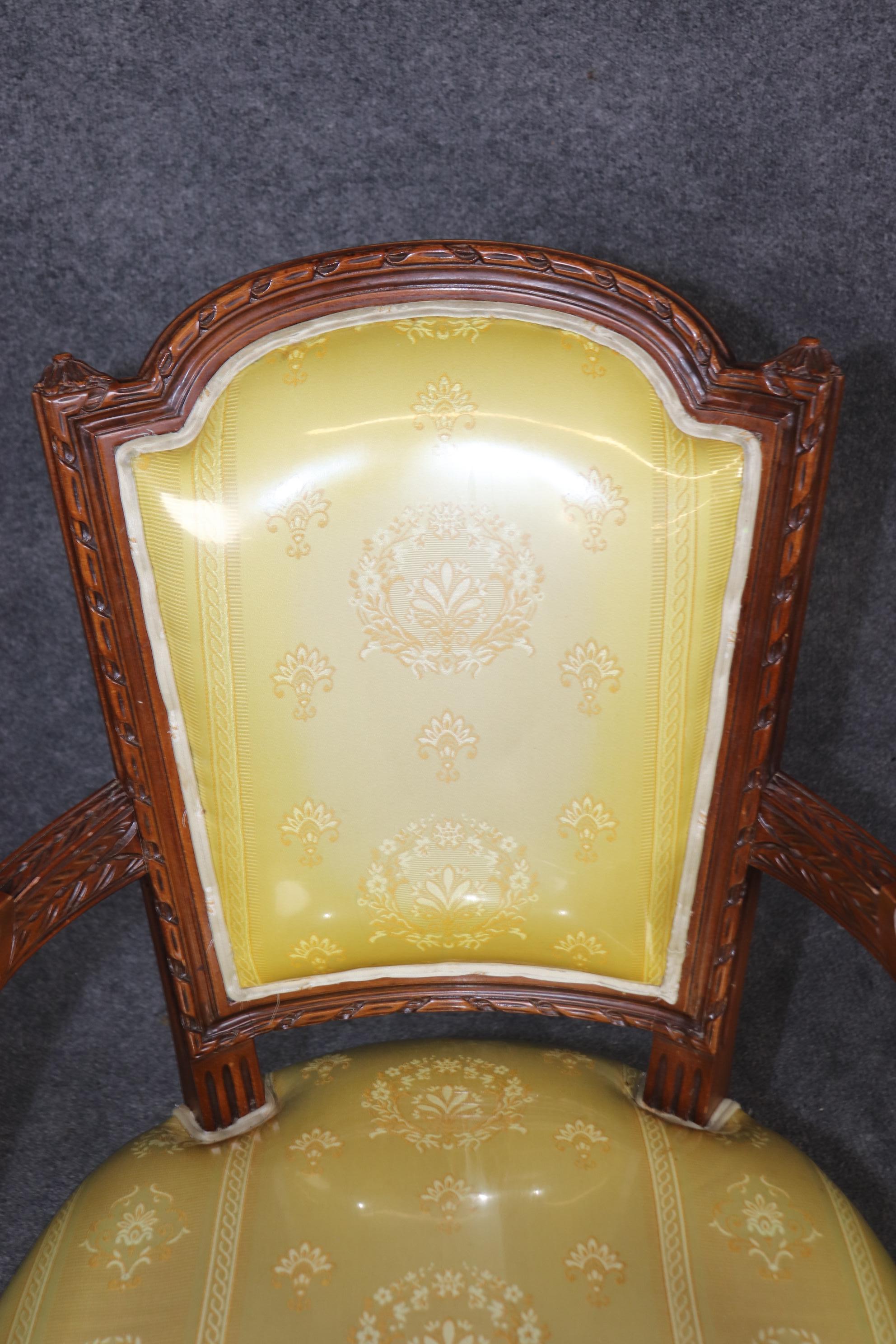 Fine Set of 8 Early 1900s Era French Louis XVI Style Walnut Dining Chairs For Sale 10