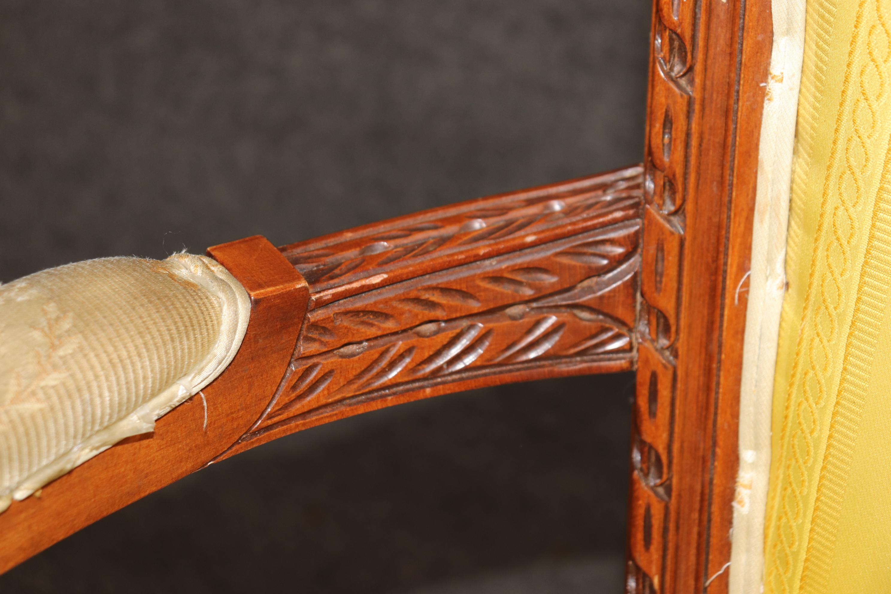 Fine Set of 8 Early 1900s Era French Louis XVI Style Walnut Dining Chairs For Sale 11