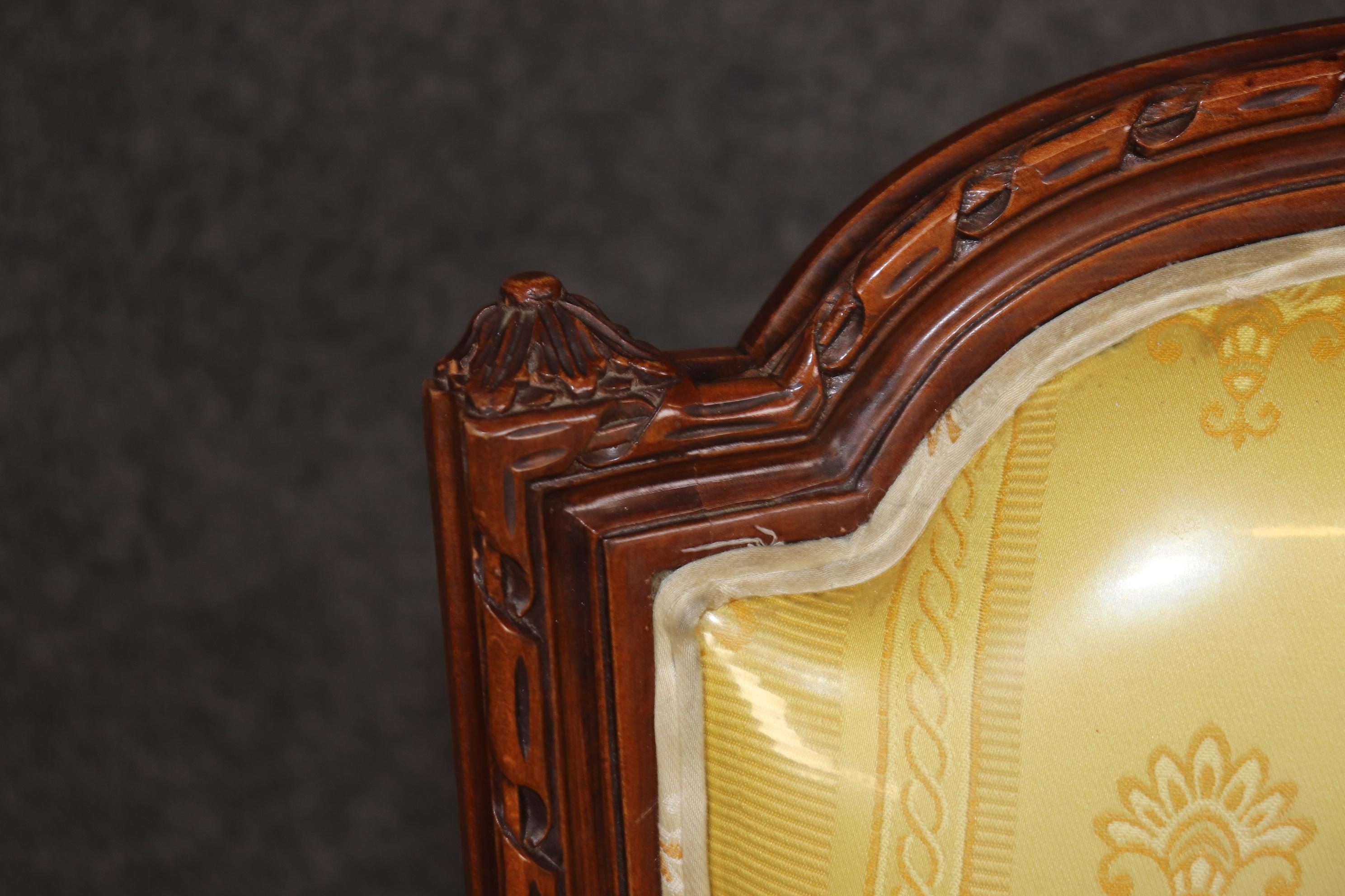 Fine Set of 8 Early 1900s Era French Louis XVI Style Walnut Dining Chairs For Sale 13