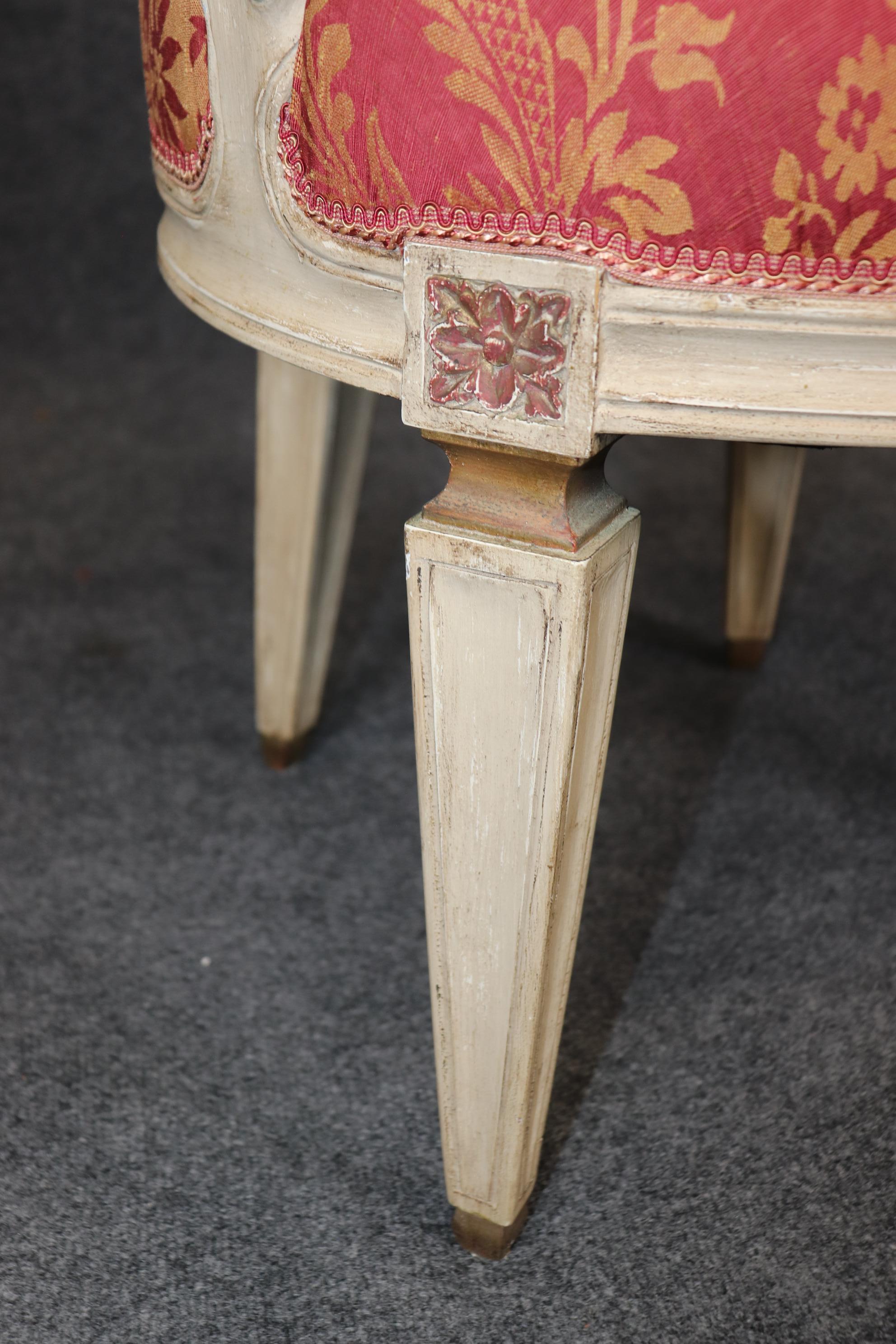 Noce Raffinato set di 8 sedie da pranzo francesi in stile Directoire Luigi XVI decorate con vernice in vendita